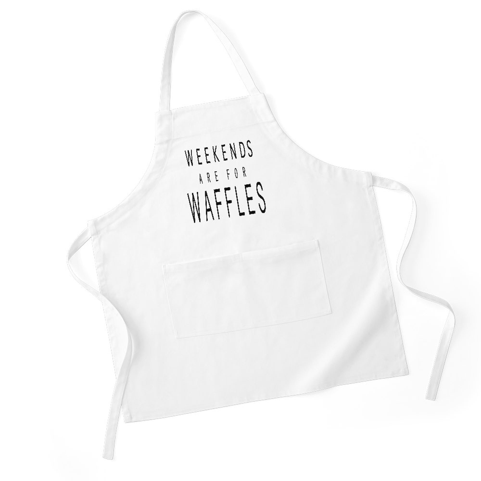 WEEKENDS ARE FOR WAFFLES Kitchen Apron with Pockets - Adjustable Grilling & Baking Apron for Cooking, BBQ, Baking - Perfect Gift for Home Chefs