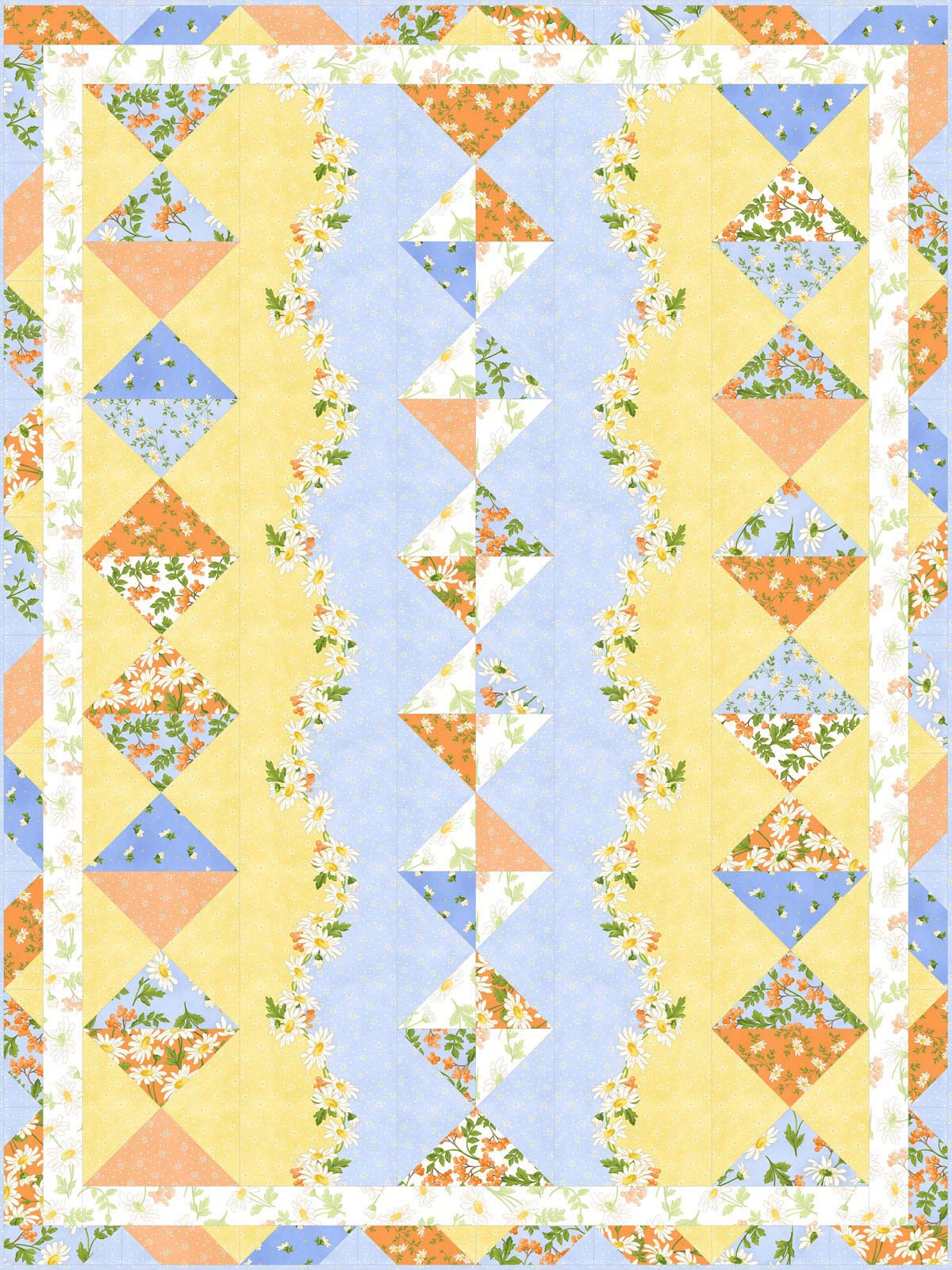 Maywood Studio Fresh as a Daisy Quilt Kit by Rachel Shelburne | Complete DIY Quilting Set for Beginners | Perfect for Home Decor, Baby Nursery & Gift Giving