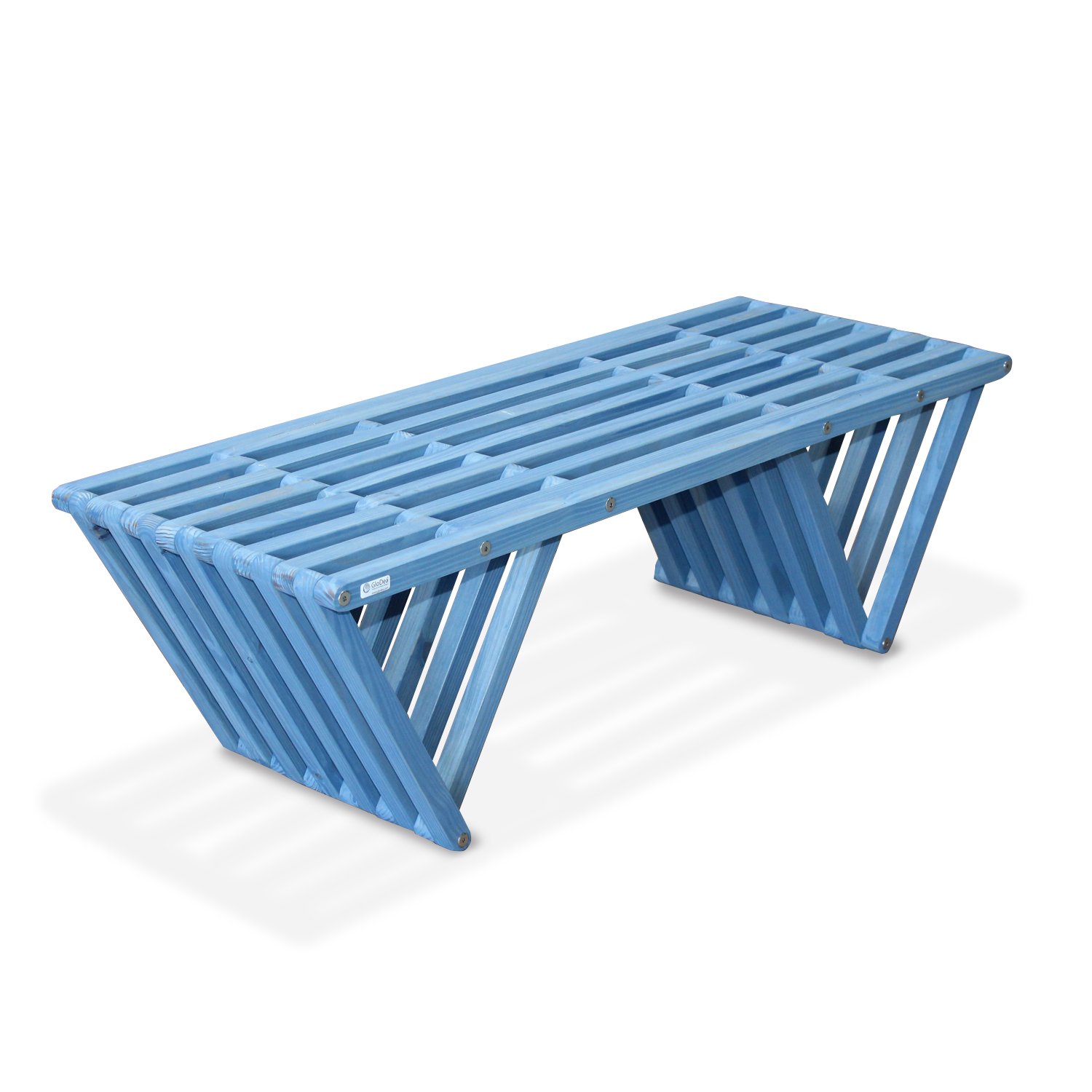 GloDea X90 Outdoor Bench - Sky Blue Patio Furniture for Garden, Backyard, and Poolside Relaxation