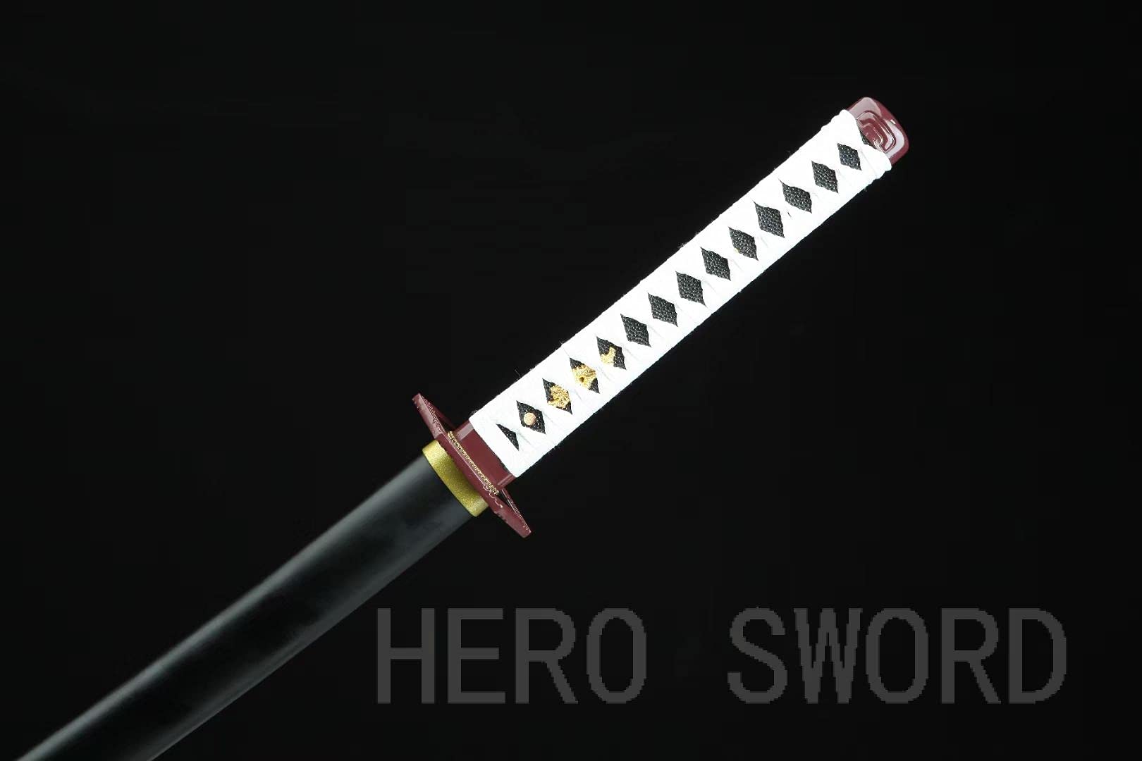 HERO SWORD Japanese Anime Katana - Hand Forged 1045 Carbon Steel Samurai Sword, Full Tang Handmade Sharp Blade - Demon Slayer Replica Sword for Cosplay, Martial Arts Training & Anime Collection