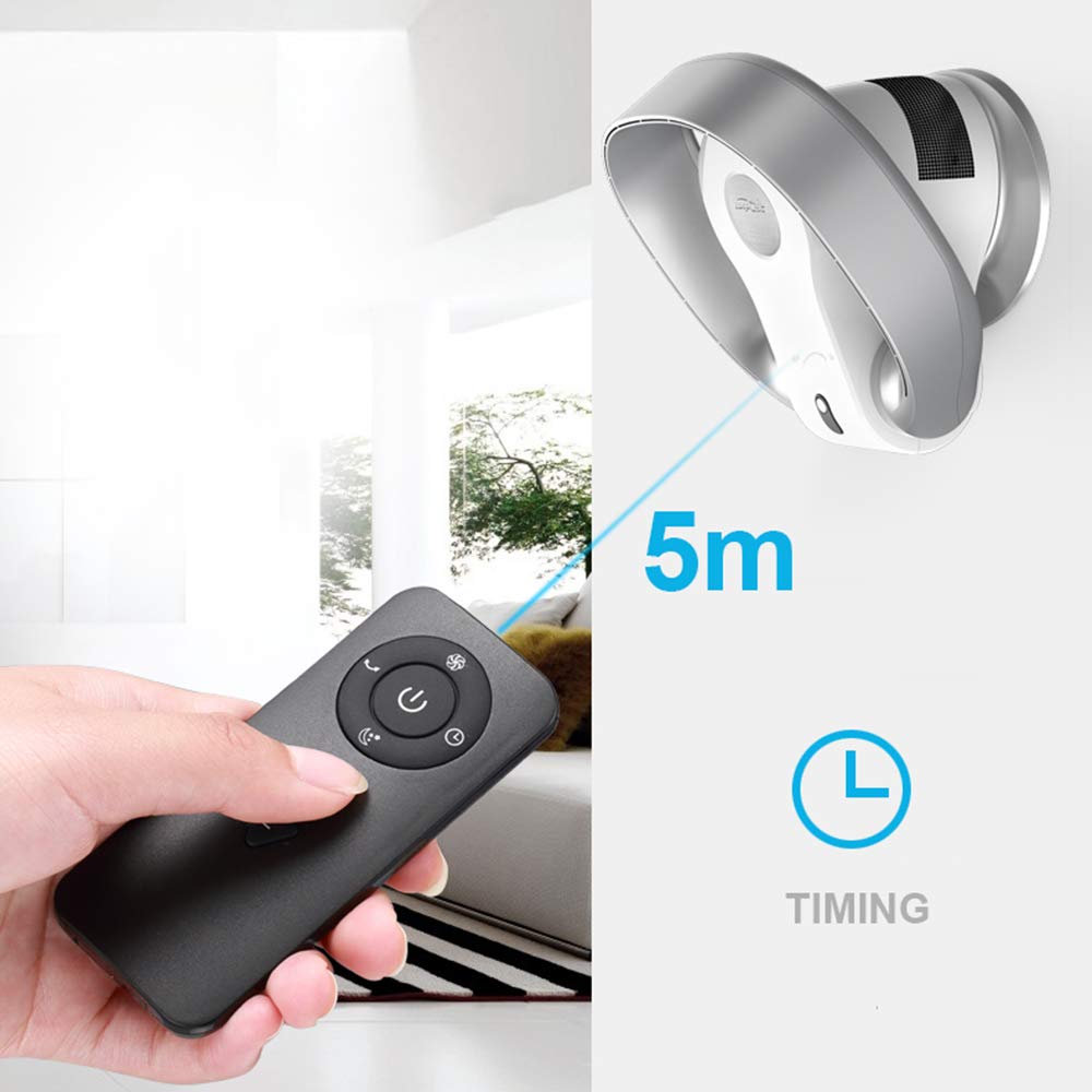 Bladeless Wall Fan - Super Quiet with Remote & Timer for Home & Office