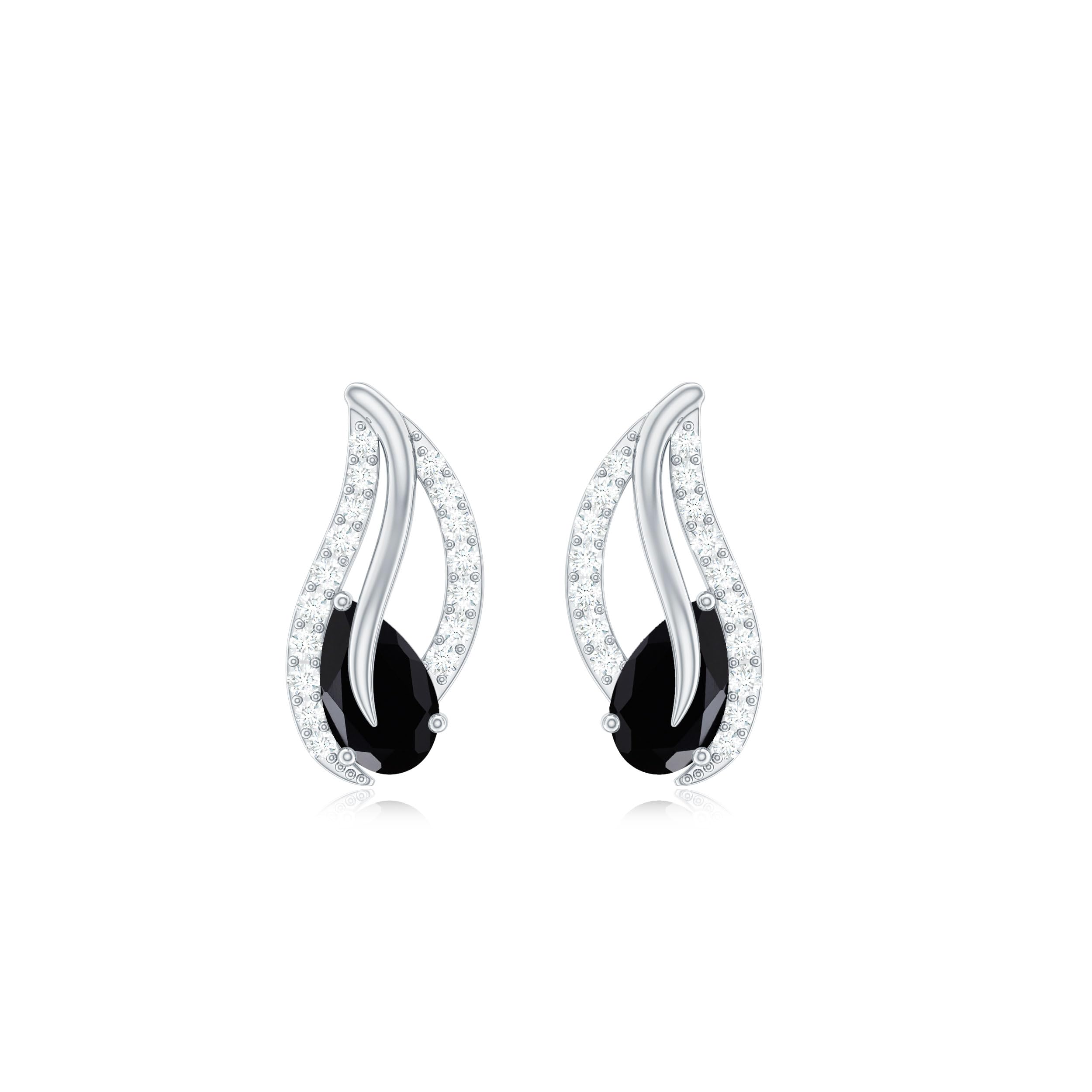 Certified AAA Quality Black Spinel Diamond Stud Earrings with Screw Back - Natural Spinel Jewelry for Women | Perfect Gift for Birthday, Anniversary & Special Occasions