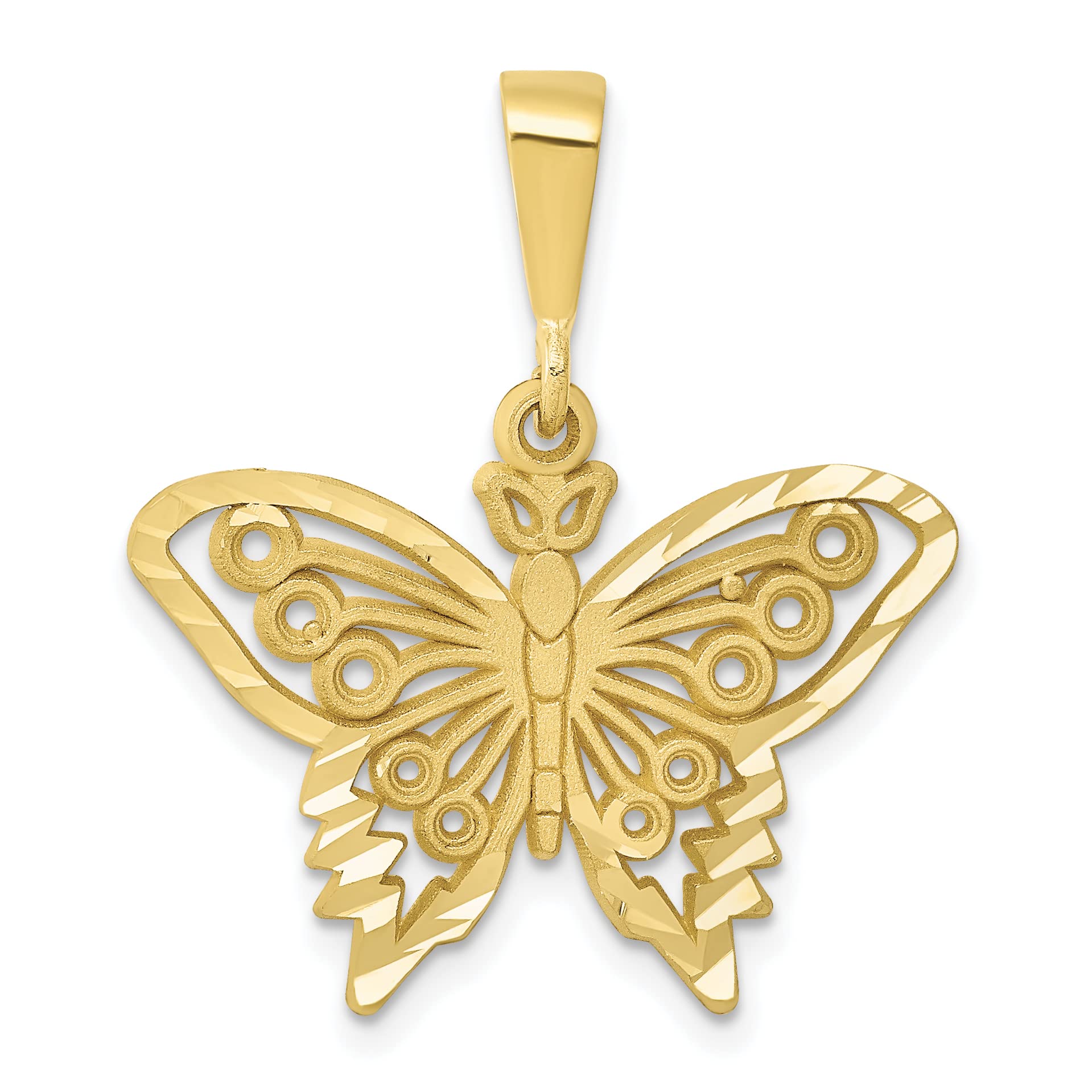 10K Yellow Gold Butterfly Charm Pendant - Elegant Jewelry for Women, Gift for Her - Perfect for Birthdays, Anniversaries & Special Occasions