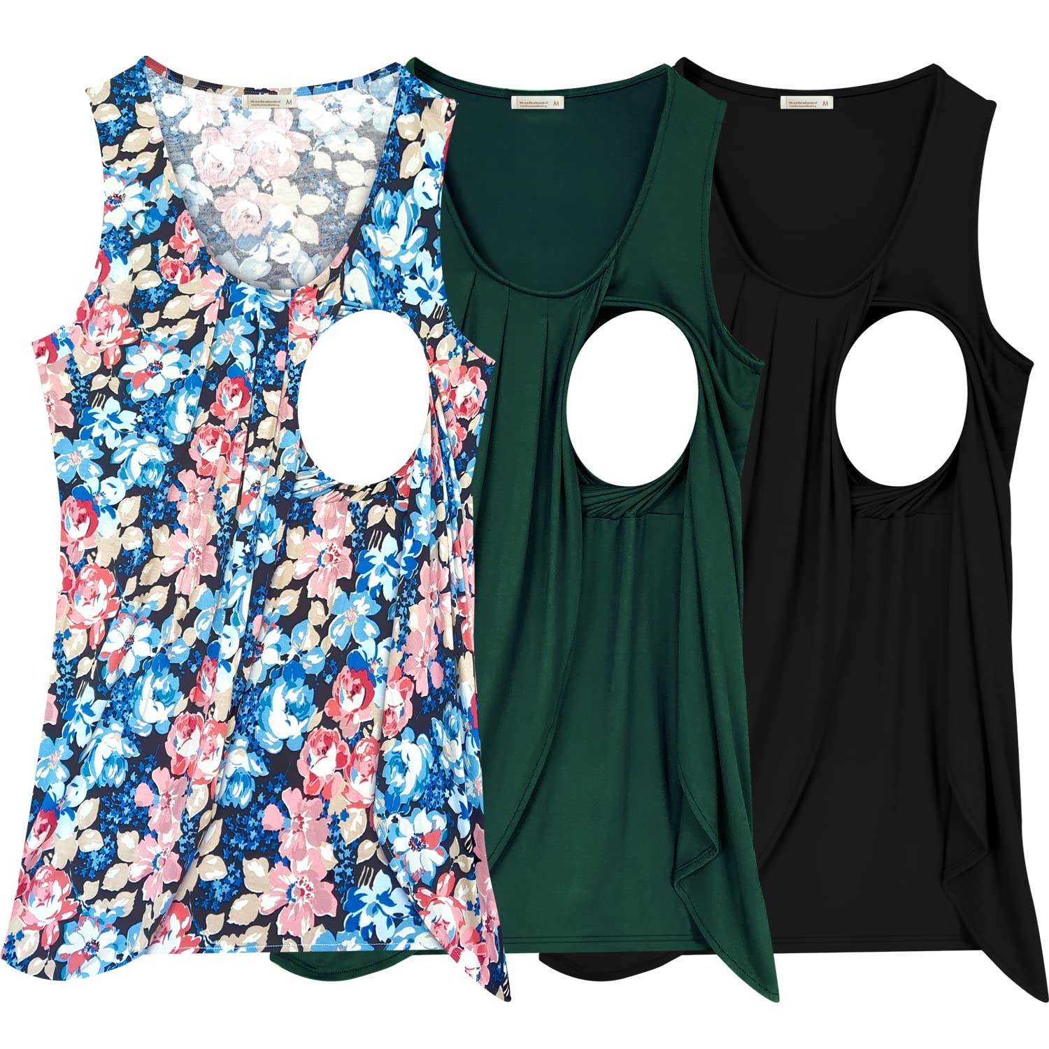 PARNIXS Women's Maternity Nursing Tank Top - Soft Sleeveless Summer Breastfeeding Shirt for Comfortable Nursing & Pumping - Perfect for Daily Wear, Outings & Mother-Baby Bonding Time