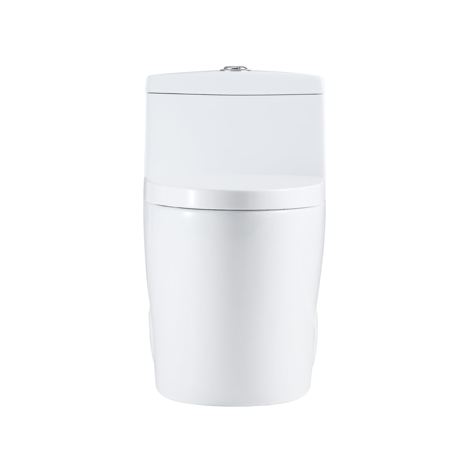 DAX One Piece Elongated Toilet with Soft Closing Seat & Dual Flush - High Efficiency White Porcelain Bathroom Toilet, 26 7/16