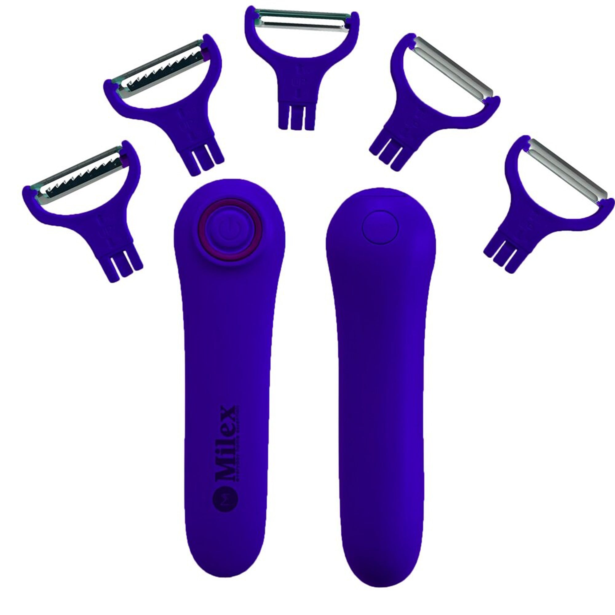 5-in-1 Electric Vegetable Peeler with Recipe Book & Oil Brush - Multi-Function Kitchen Tool for Peeling, Slicing, Grating - Perfect for Potatoes, Carrots, Apples & More