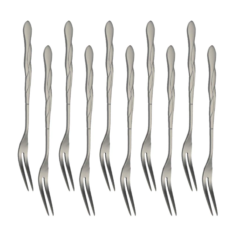 DOITOOL 10-Pack Reusable Stainless Steel Fruit Forks - Elegant Fruit Picks for Party Platters, Cheese Boards, and Dessert Displays - Perfect for Weddings, Baby Showers, and Cocktail Parties