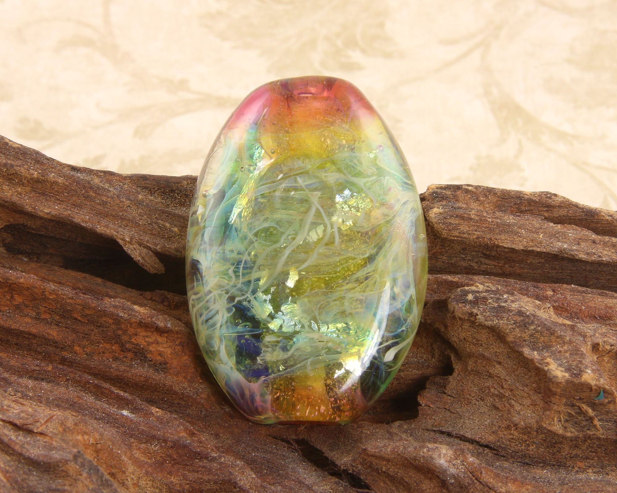Handmade Sunset Harbor Lampwork Glass Focal Bead SRA - Perfect for Jewelry Making, DIY Crafts & Beading Projects