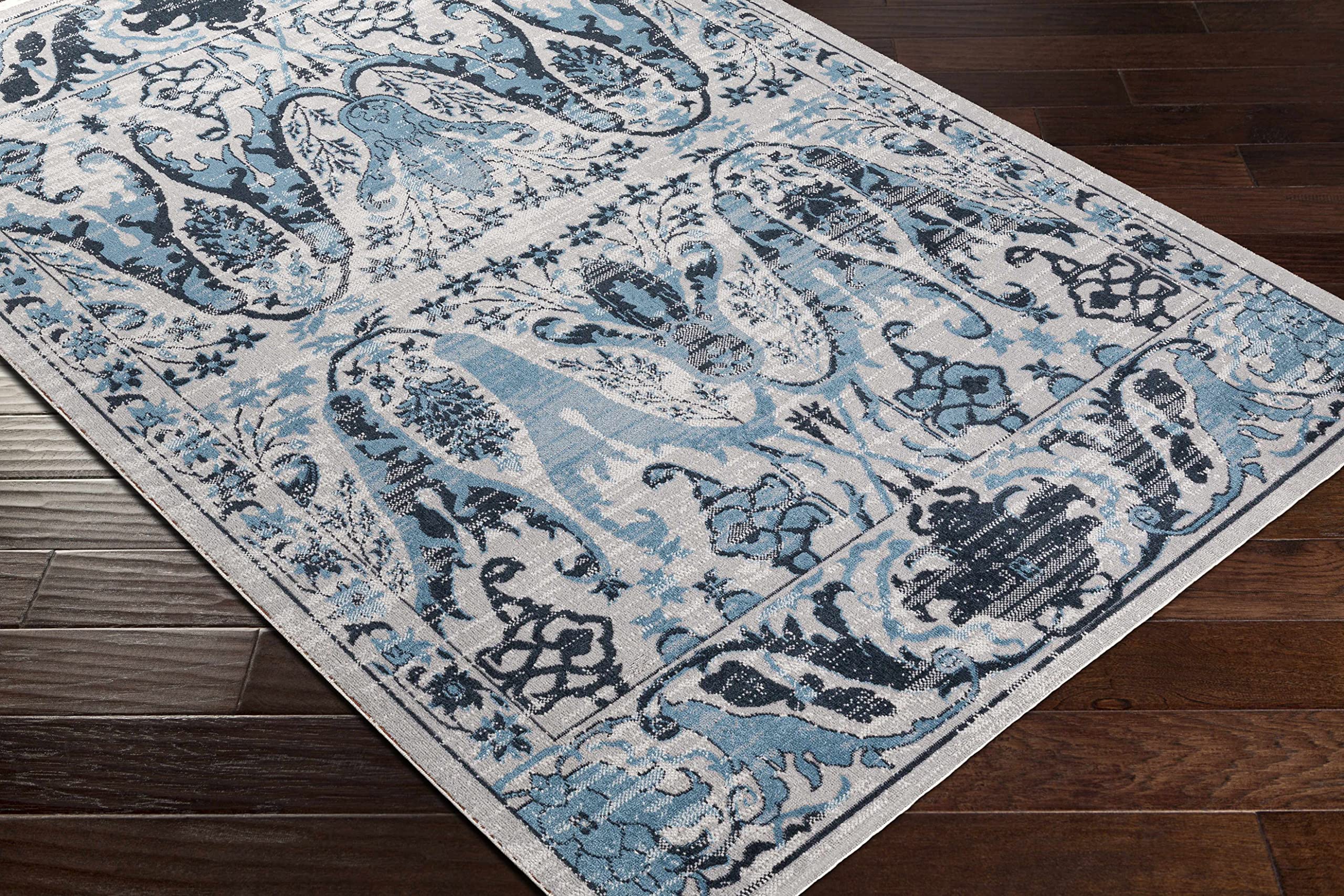 Hauteloom Macalaya Machine Washable Area Rug - Blue & Gray - 9'3