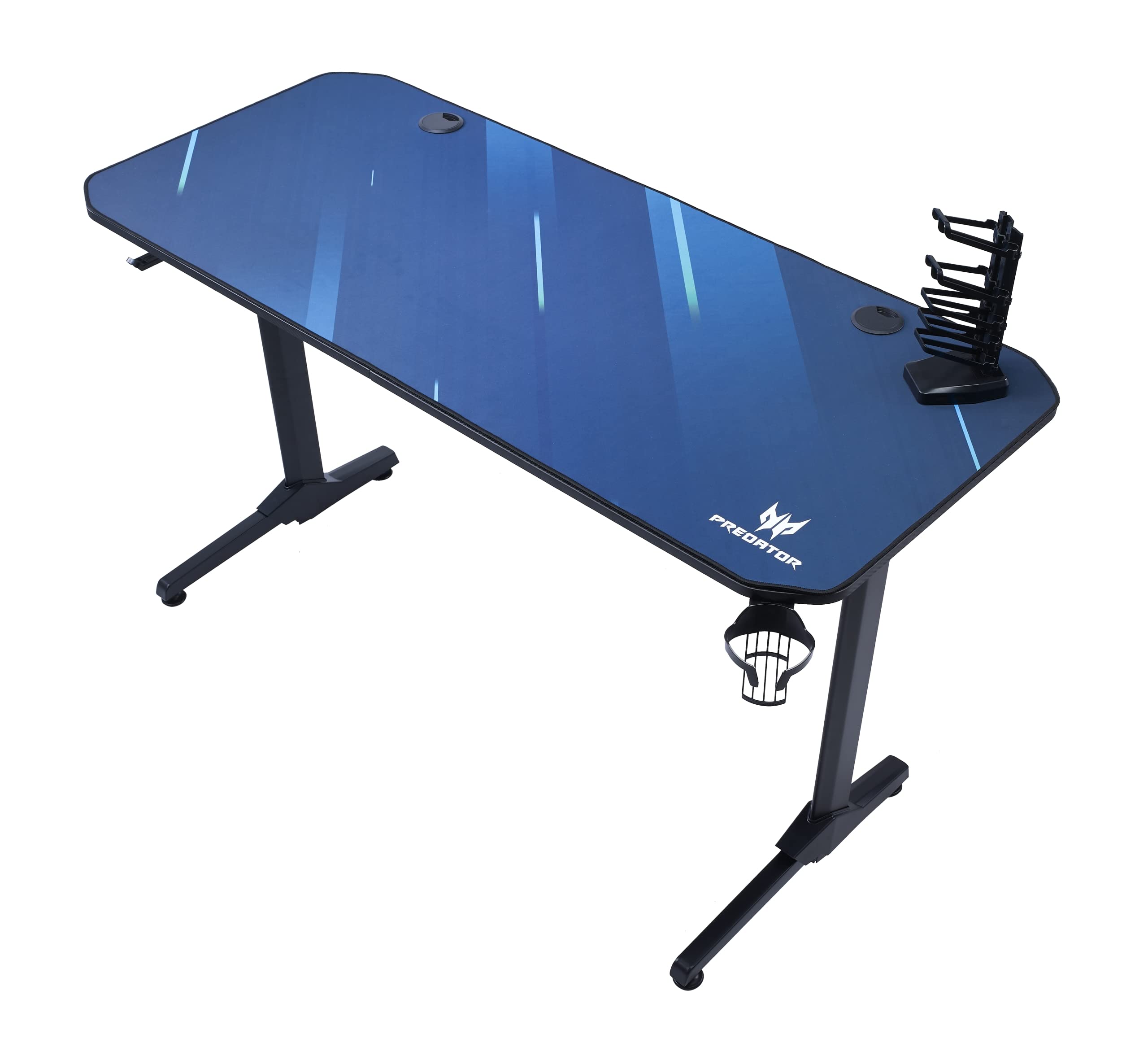 Acer Predator 55-Inch Gaming Desk with Carbon Fiber Top, Full-Surface Mouse Pad, Headphone Stand & Cup Holder | Ergonomic Computer Desk with Cable Management for PC & Console Gamers | Perfect for Streaming, Esports & Home Office Setup