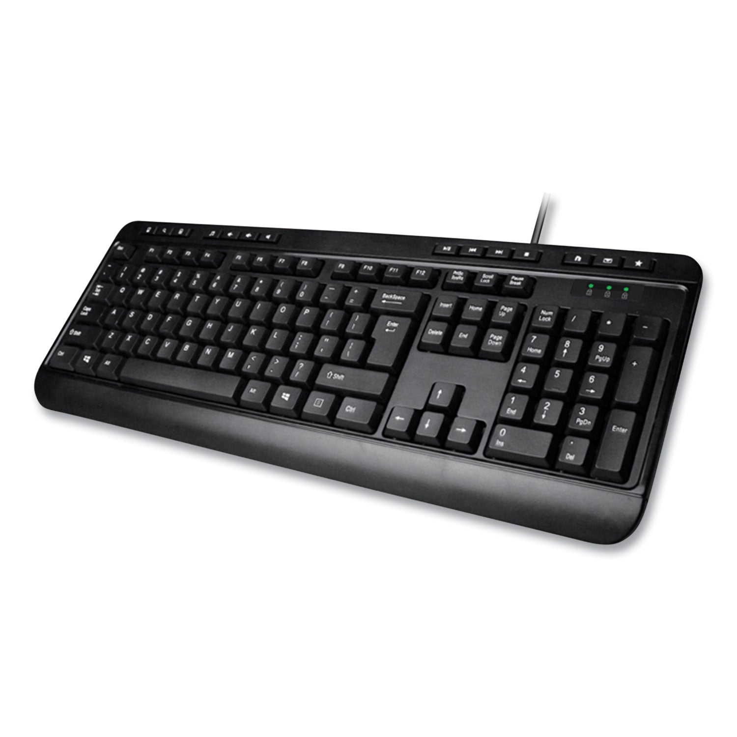 Adesso AKB132UB 118-Key USB Wired Keyboard for PC & Laptop - Full-Size Mechanical Feel, Spill-Resistant Design - Perfect for Office, Gaming & Home Use (Black)