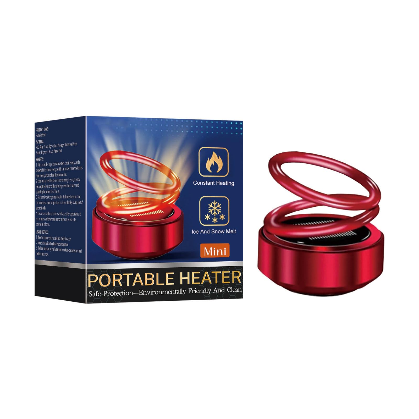 Portable Kinetic Molecular Heater - Fast Heating for Home, Office, and Car - Perfect for Winter, Camping, and Travel
