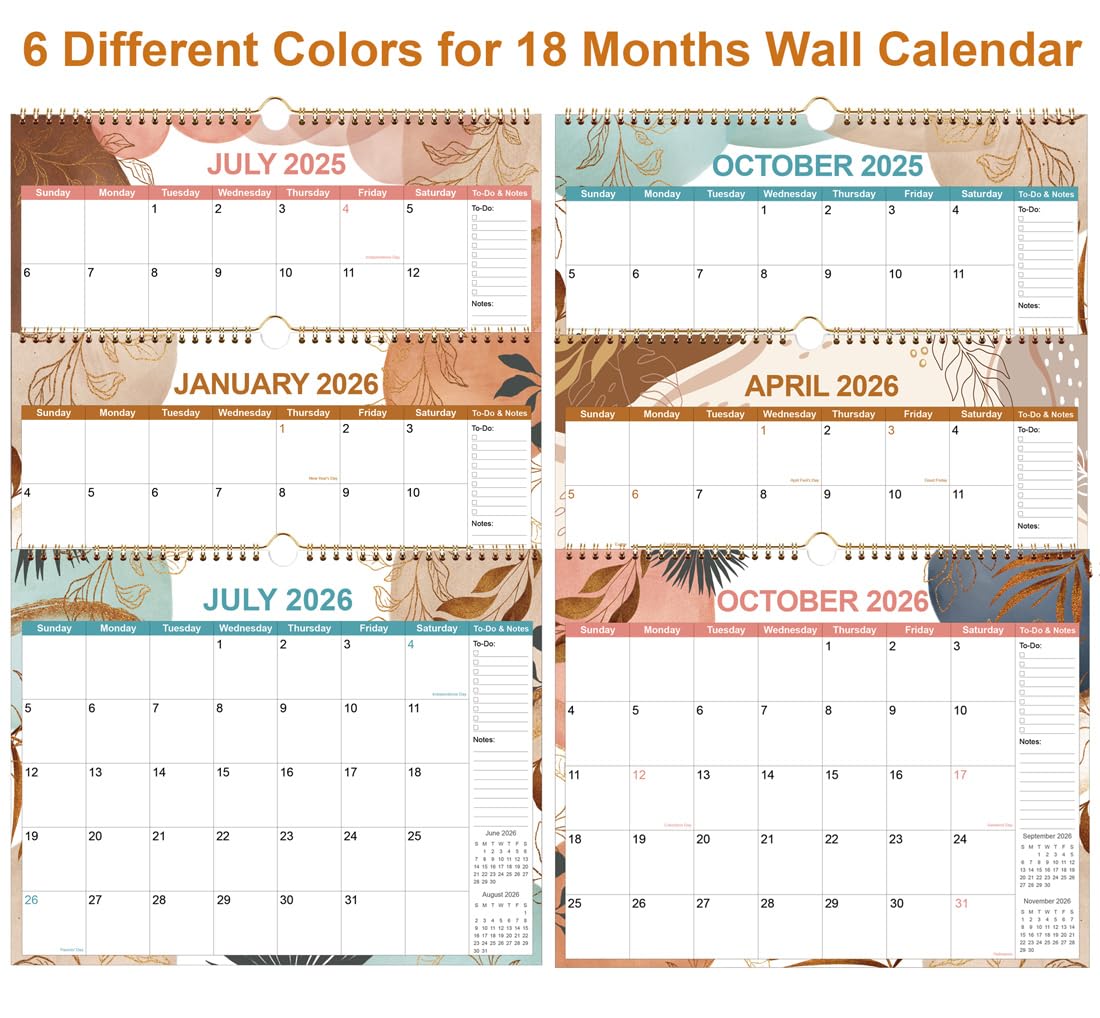 2025-2026 Wall Calendar | 18-Month Planner from July 2025 to December 2026 | Premium Thick Paper | 11