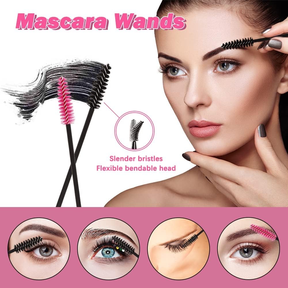 50-Piece Makeup Brush Set - 20 Mascara Brushes, 20 Lipstick Applicators, 10 Eyeliner Brushes - Professional Beauty Tools for Eyelash, Lip & Eye Makeup - Perfect for Salon, Home Use & Travel Kit