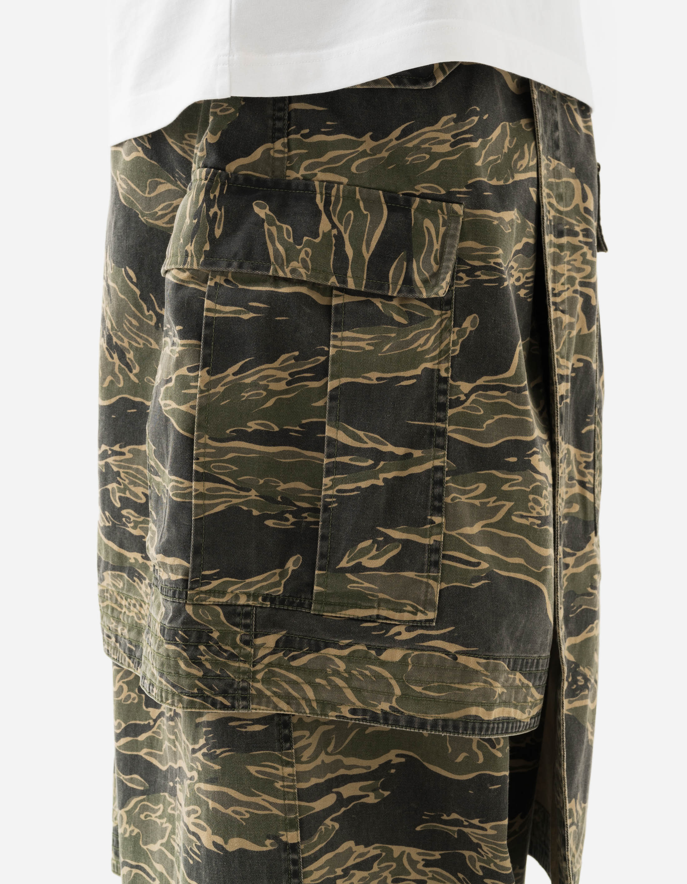 6110 Camo Asym Hakama Track Pants for Men - Mint Gold Camouflage Joggers | Streetwear, Workout & Lounge Wear