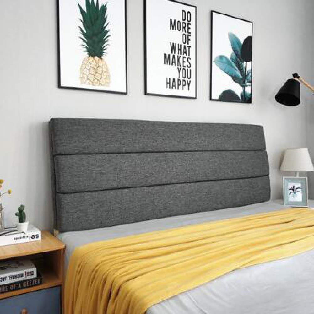 RUYII Removable Washable Fabric Bed Headboard Cushion Cover Set - Soft Sponge Backrest Pillow for Beds (200x60cm) - Perfect for Living Room, Bedroom & Home Decor