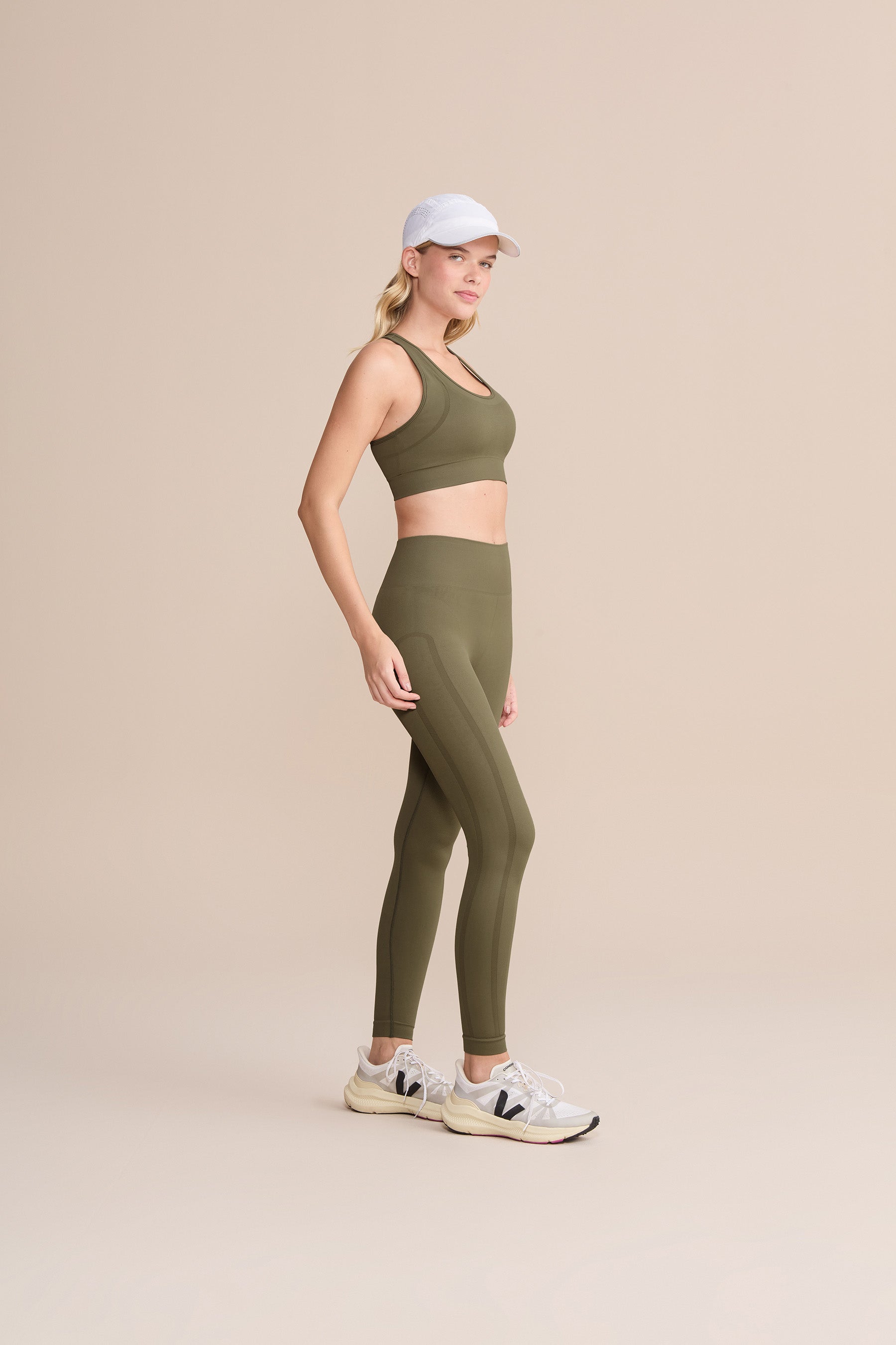 Seamless Knit Racerback Sports Bra for Women - High Support Workout Top for Yoga, Running & Gym - Breathable Comfortable Athletic Tank Top