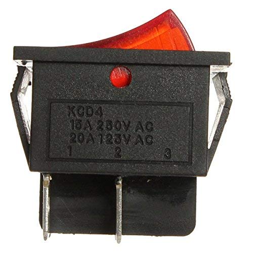 WorldCare® 5-Piece Red Light ON-Off Rocker Switch 4 Pin 13A/250V 20A/125V - Durable Electrical Switches for Automotive, Marine & Industrial Equipment - Pack of 1