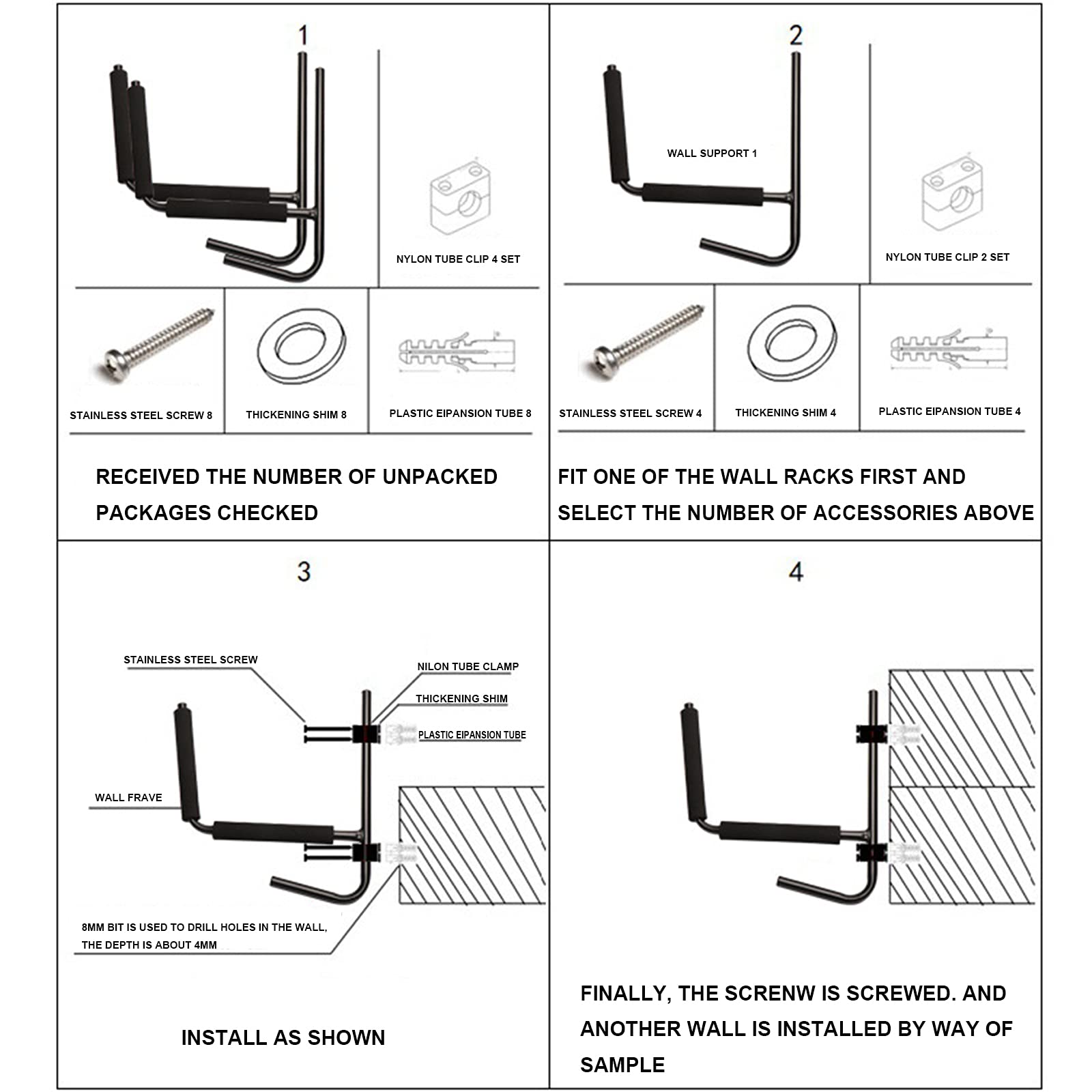 Heavy Duty Wall Mount Kayak Storage Rack - SUP Paddle Board & Hose Organizer - Perfect for Garage, Basement, and Outdoor Gear Organization