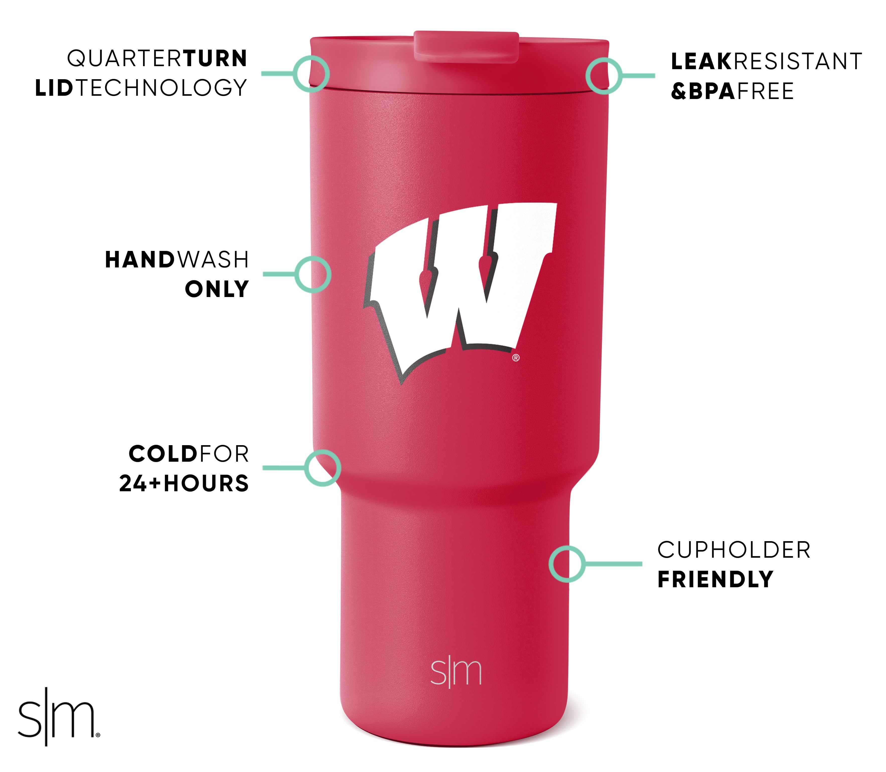 Collegiate Trek Tumbler - Insulated Stainless Steel Water Bottle with Lid for College Students | Perfect for Campus, Hiking & Outdoor Adventures