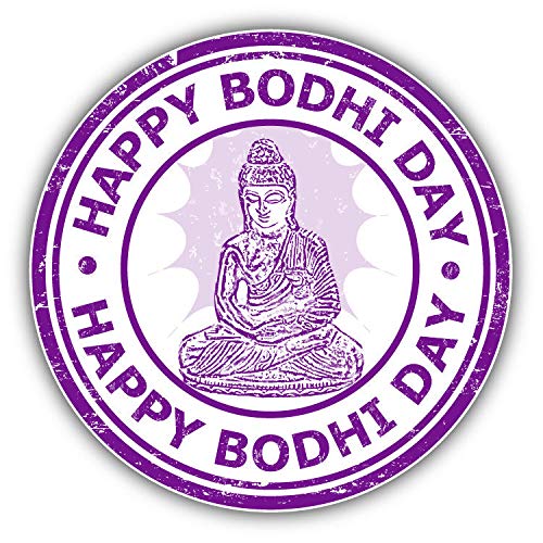 Happy Bodhi Day Buddhism Stickers 50 Pack - Decorative Vinyl Stickers for Scrapbooking, Bullet Journals, DIY Crafts, Calendars & Photo Albums - Perfect for Kids Arts, Spiritual Journaling & Buddhist Holiday Decorations