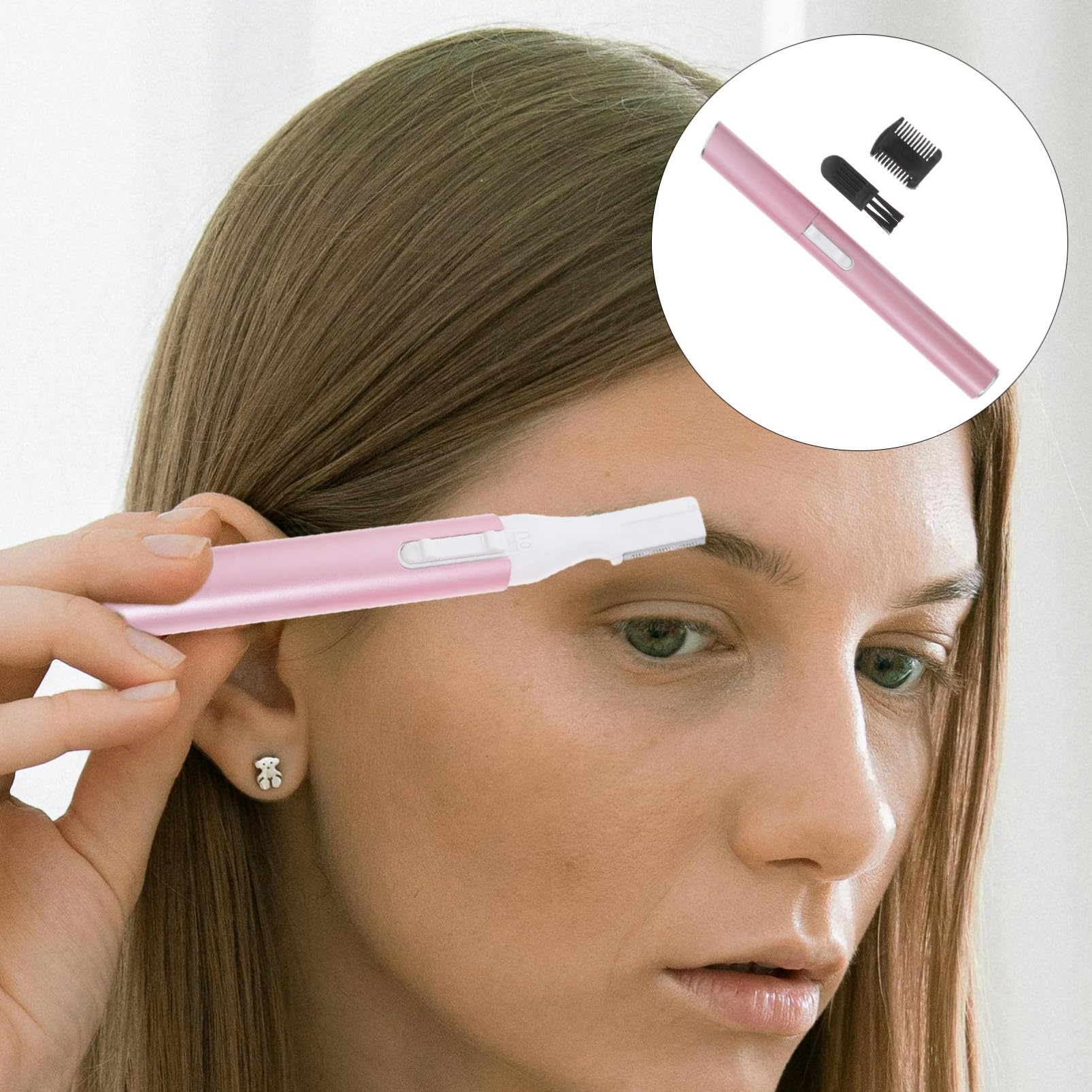 Electric Eyebrow Trimmer for Women - Painless Facial Hair Remover, Rechargeable Eyebrow Razor & Nose Hair Trimmer - Perfect for Eyebrow Shaping, Upper Lip & Leg Hair Removal at Home or Travel