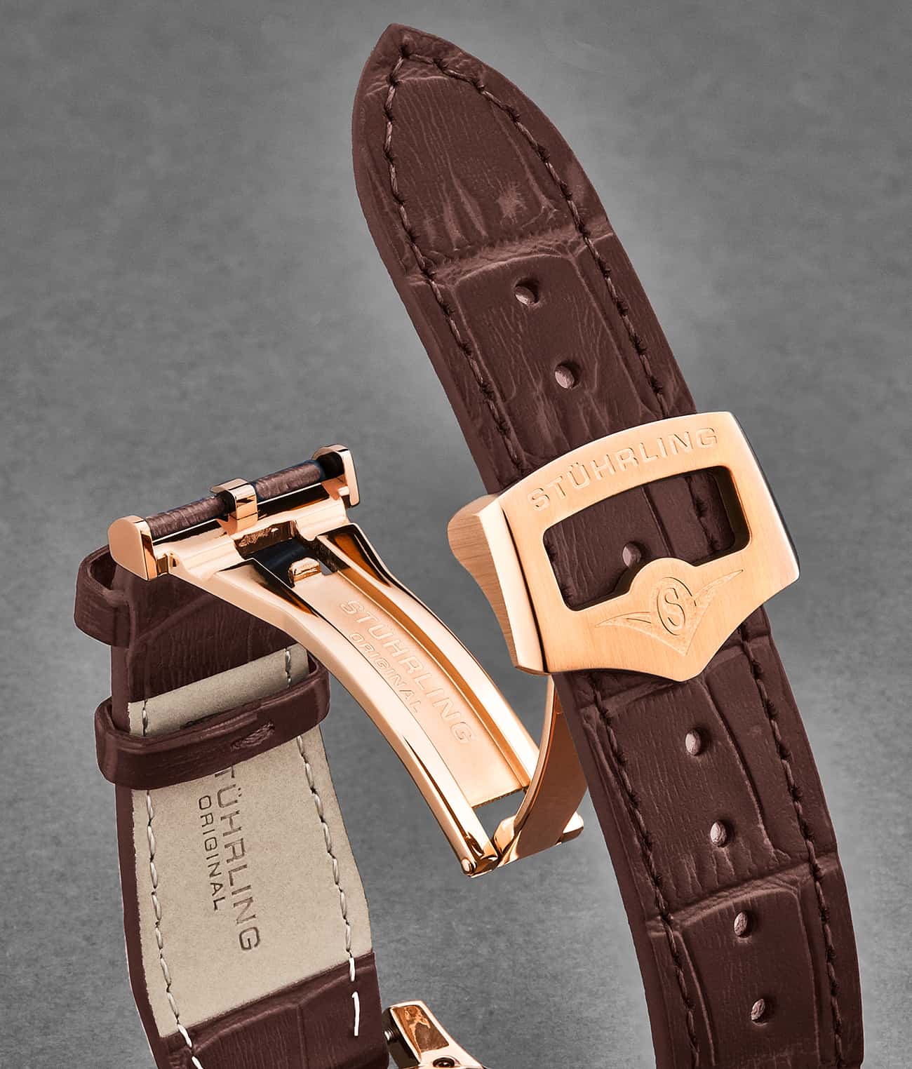 24mm Genuine Leather Watch Band with Stainless Steel Deployant Buckle - Replacement Strap for Men's & Women's Watches - Perfect for Dress, Business & Casual Wear