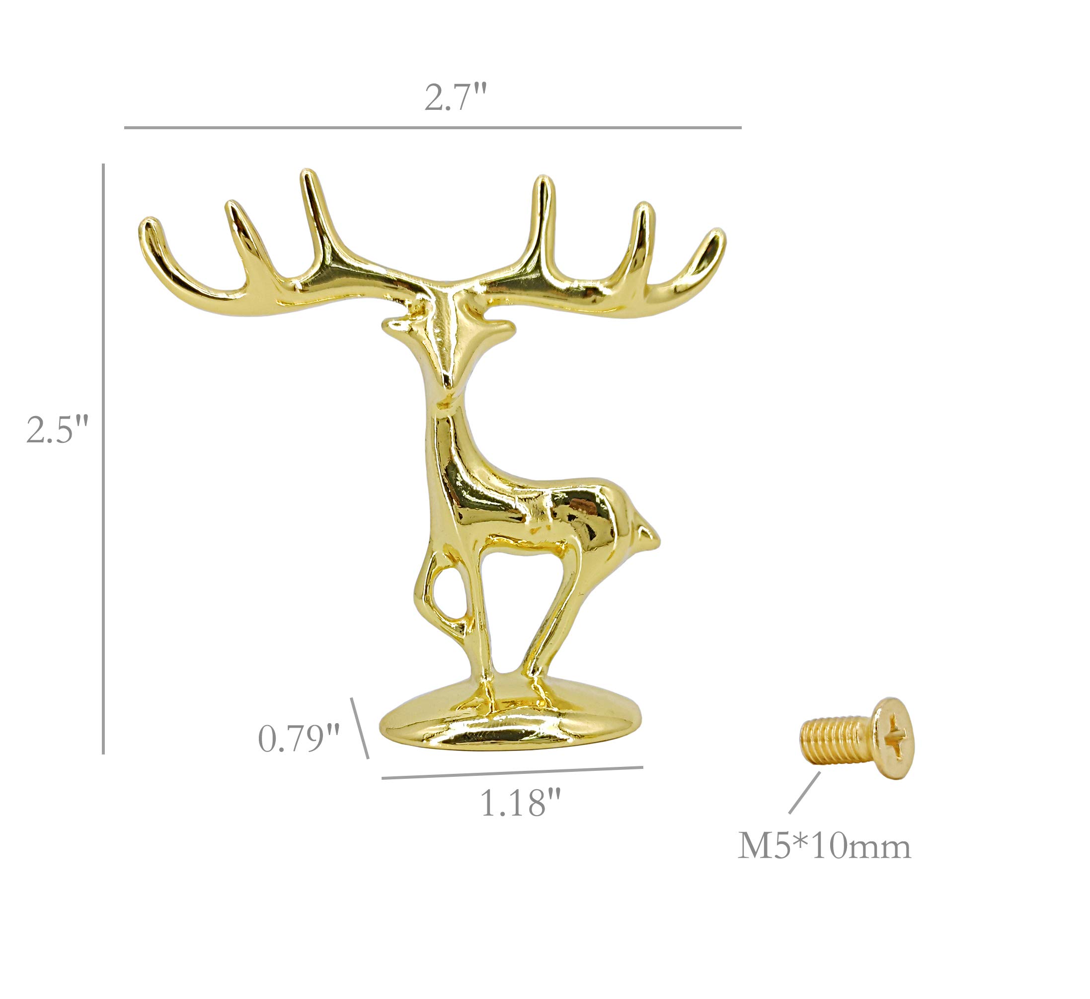 FixtureDisplays® Gold Chrome Deer Antler Ring Holder - 2 3/4