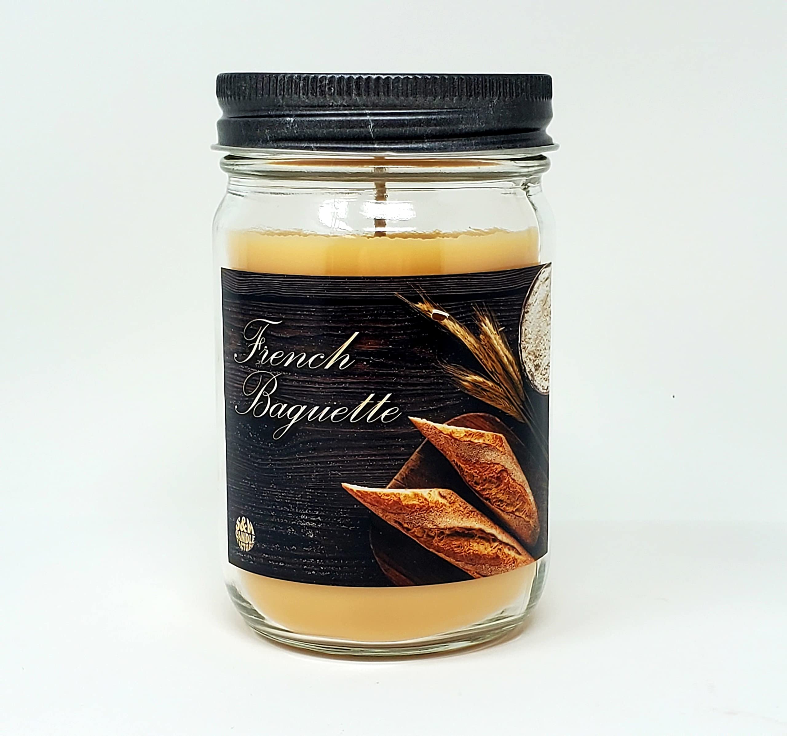 Premium French Baguette Scented Soy Candle - All Natural, Eco-Friendly 12oz Jar Candle for Home Decor, Romantic Dinner & Relaxation - Long Lasting Fragrance