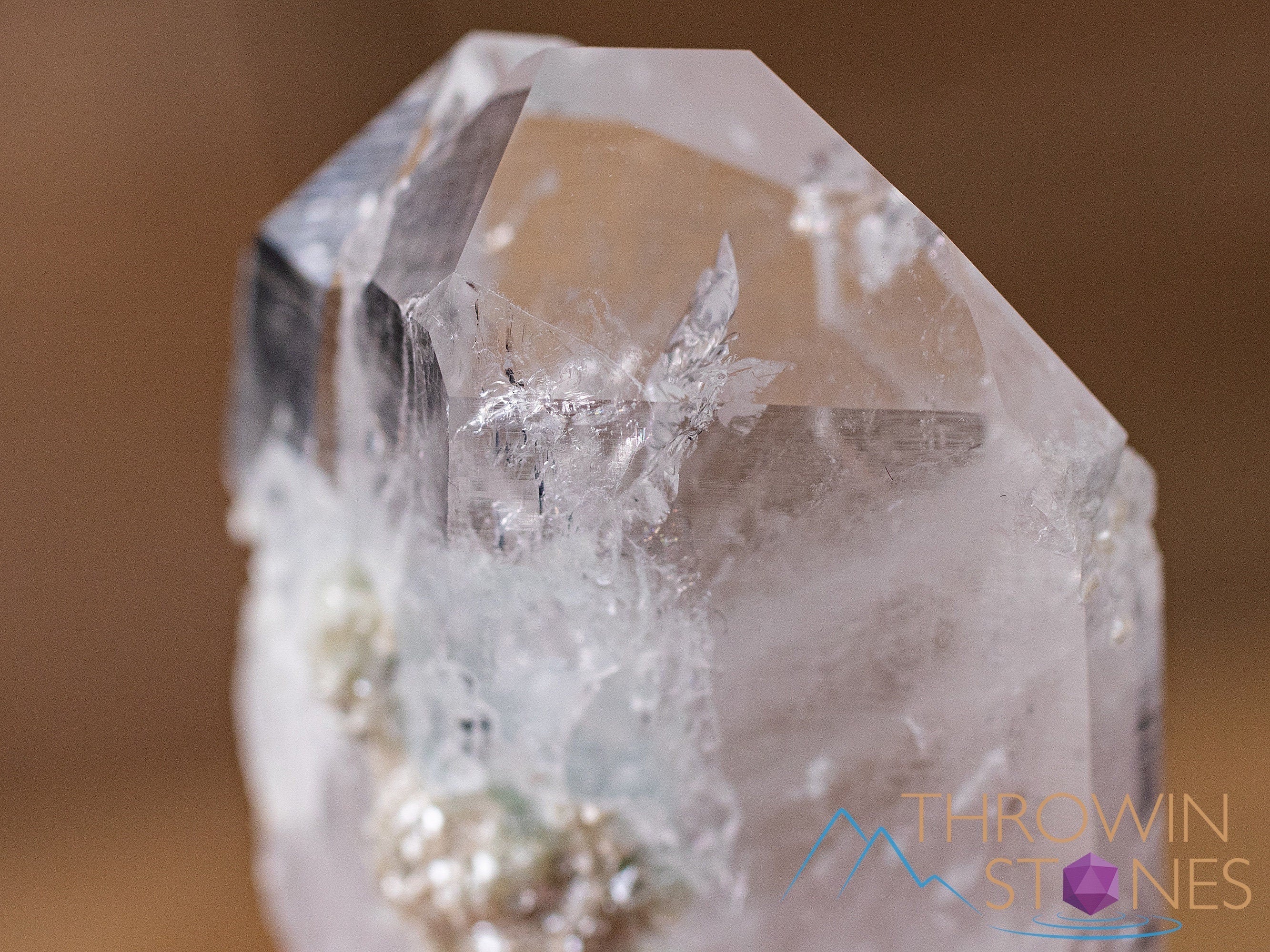 Natural Cookeite in Clear Quartz Raw Crystal Specimen - Healing Stone, Housewarming Gift, Home Decor, Raw Crystals & Minerals (40837) for Meditation, Energy Work & Crystal Collection