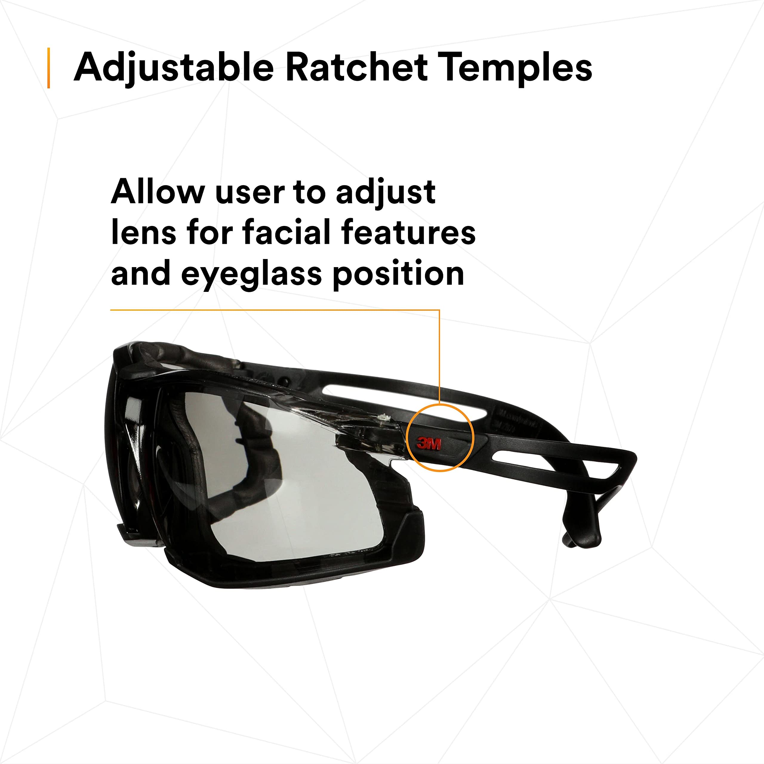 SecureFit 500 Series Safety Glasses - 20 Pack ANSI Z87.1 Certified Impact Resistant Eyewear with Anti-Fog Scotchgard Lens, Adjustable Ratchet Temples & Foam Gasket - Ideal for Construction, Woodworking, Lab Work & Outdoor Sports Protection