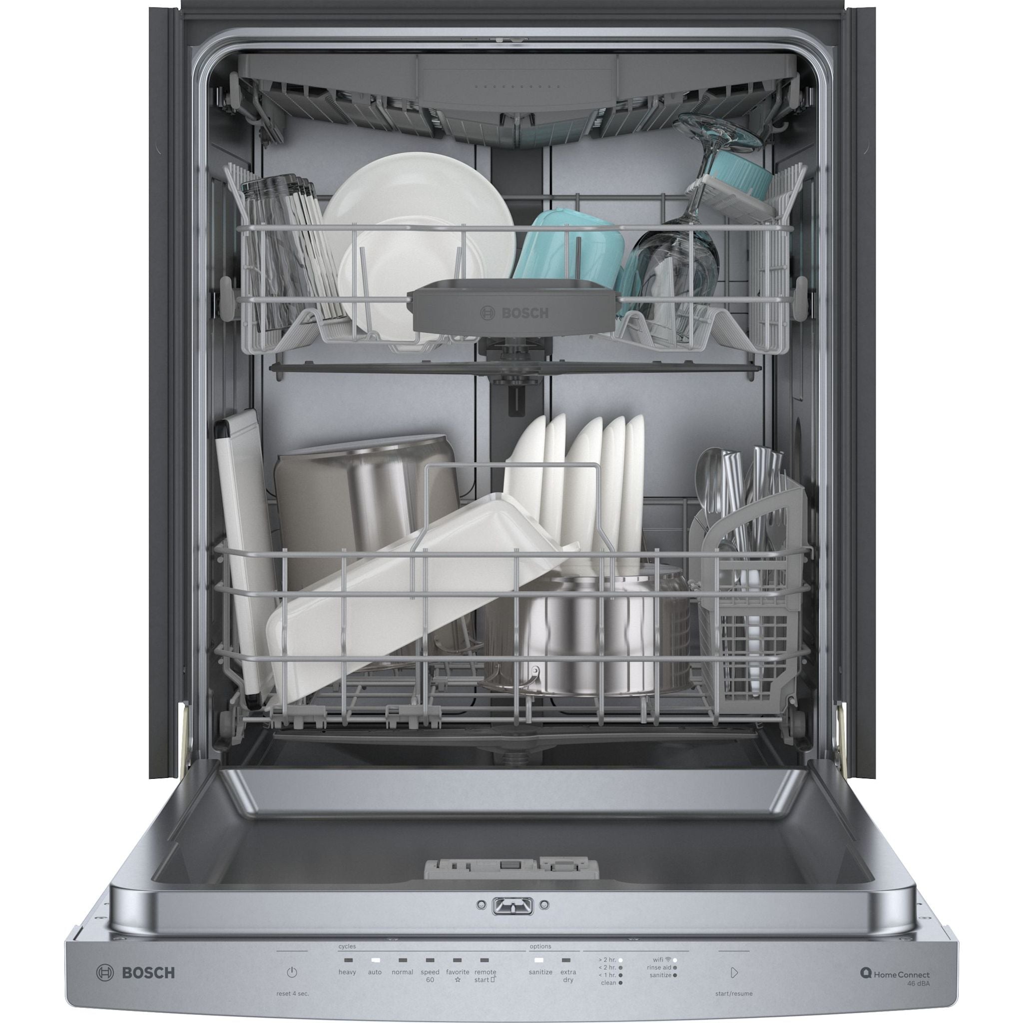 Bosch 300 Series SHS53CM5N Built-In Dishwasher with Stainless Steel Tub - Quiet 44 dBA, 16 Place Settings, 5 Wash Cycles - Perfect for Large Families and Open-Concept Kitchens