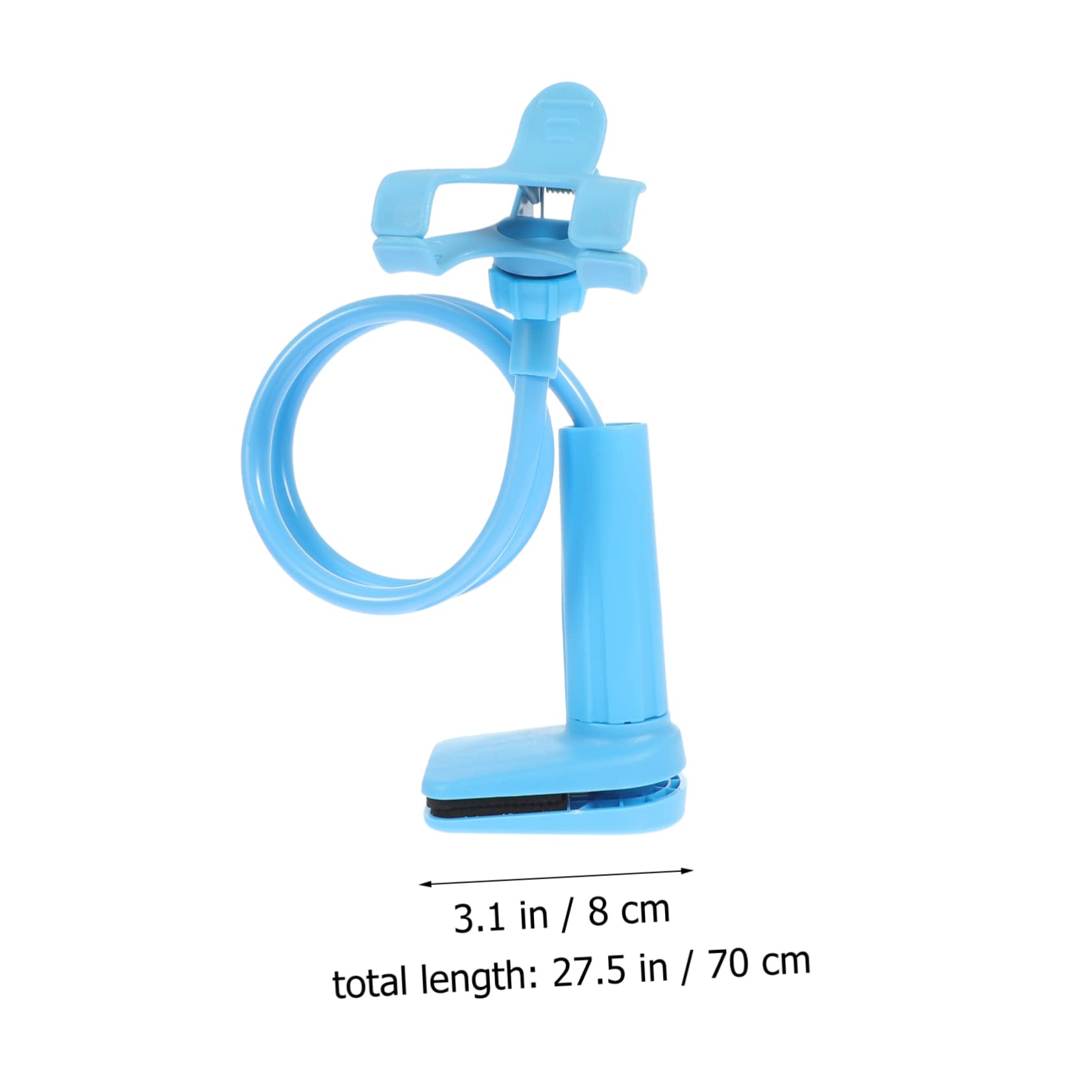 Sturdy Dual Clamp Phone Stand Holder for iPhone, iPad, Tablet - Adjustable & Portable Blue - Perfect for Desk, Office, Video Calls, Cooking, Reading & Hands-Free Viewing
