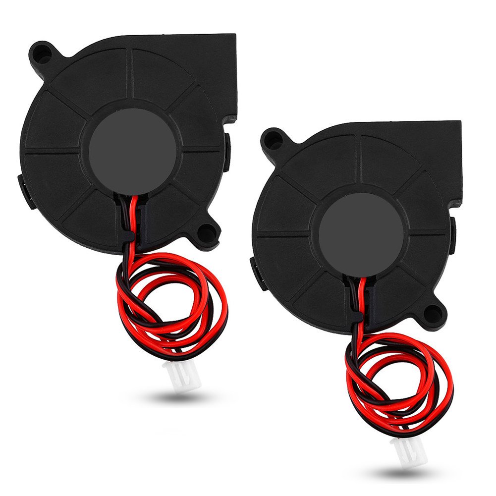 2Pcs DC 12V/24V 50x15mm Blow Radial Cooling Fan - High Speed Turbofan Cooler with Heatsinks for 3D Printer, RepRap, Humidifier & Electronic Devices - Replacement Parts for Efficient Cooling & Ventilation