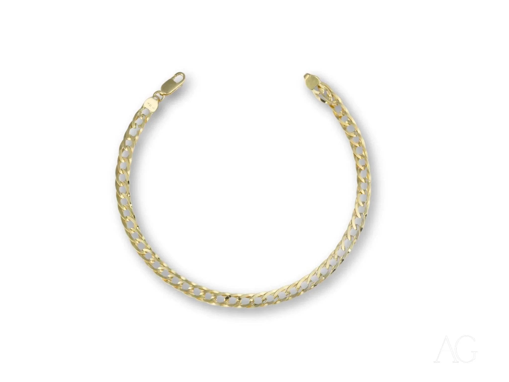 Golden Elegance Double Flated Link Bracelet for Women - Stylish & Sophisticated Jewelry Gift for Parties, Weddings & Special Occasions