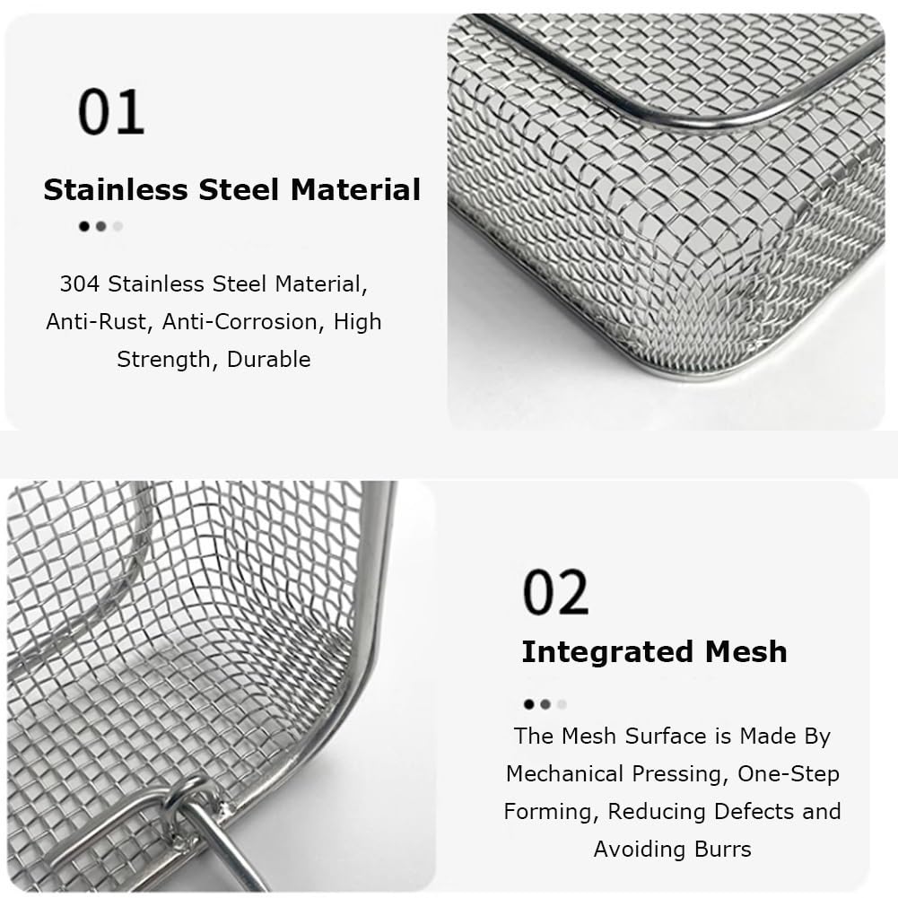 304 Stainless Steel Medical Sterilization Tray - Perforated Mesh Basket for Dental Instruments & Lab Tools (3-Piece Set, 30x20x7cm) - Perfect for Dental Clinics, Hospitals & Medical Laboratories