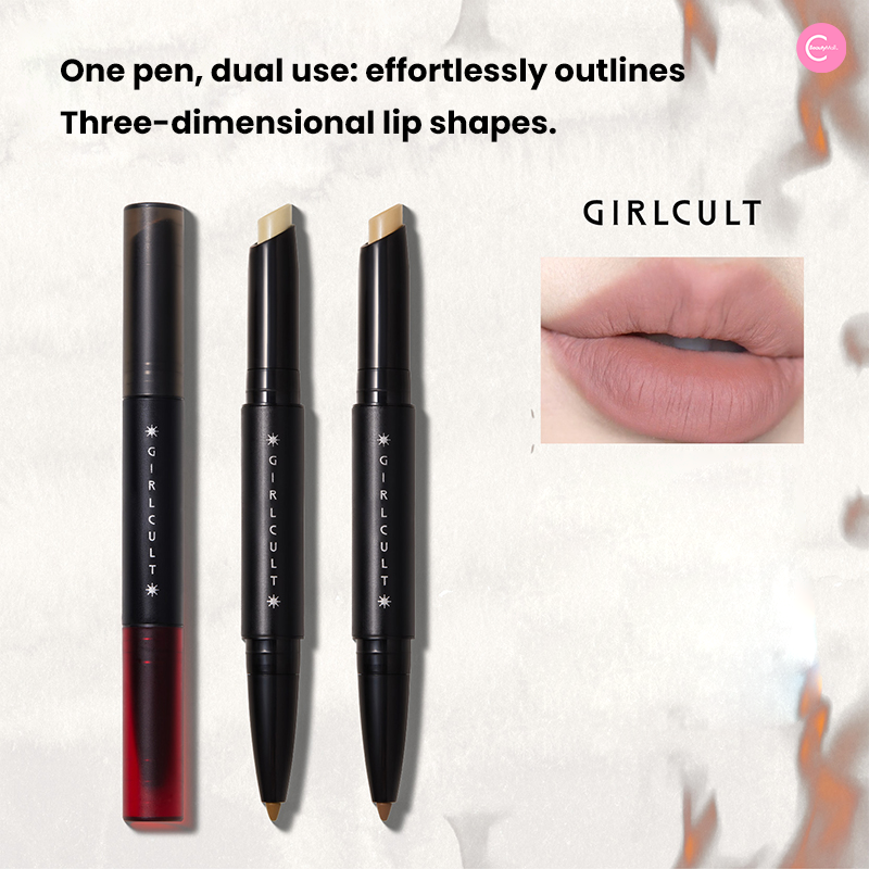 Girlcult Dual Action Lip Liner - Long Lasting & Waterproof Lip Pencil for Precise Definition & Plumping - Perfect for Everyday Makeup, Date Night & Special Occasions