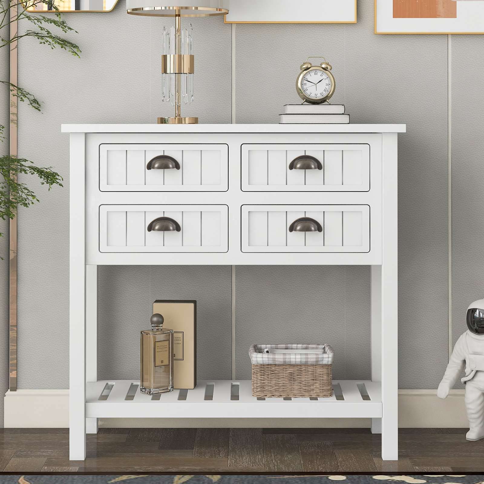 FRITHJILL Solid Wood Sofa Table with Drawers - Entryway Console Table with Bottom Shelf for Living Room, Bedroom & Hallway | Perfect for Storage, Decor & Small Spaces