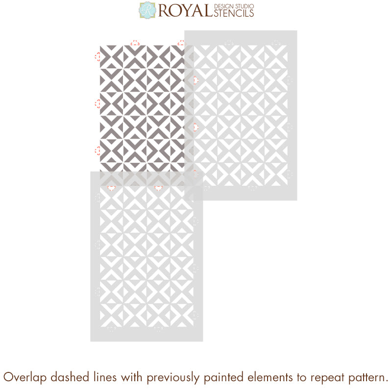 All The Angles Moroccan Wall Stencil Kit - DIY Home Decor Painting Template for Living Room, Bedroom & Nursery - Geometric Arabesque Design for Walls, Furniture & Crafts