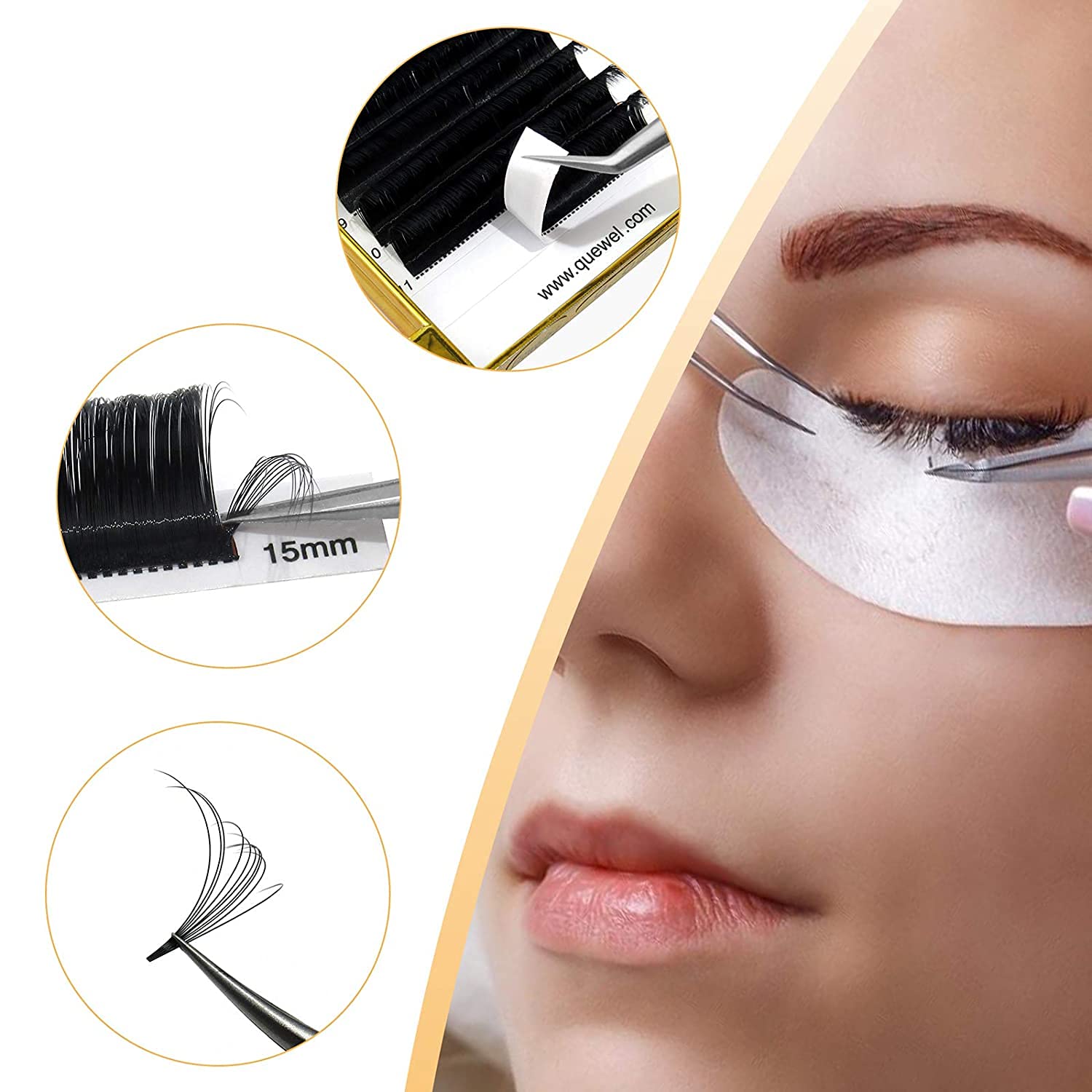 0.07C Russian Volume Premade Fans Eyelash Extensions - 12mm Length, 0.07mm Thickness, C/D Curl (2D-20D) for Dramatic Eye Look - Perfect for Weddings, Parties & Special Occasions