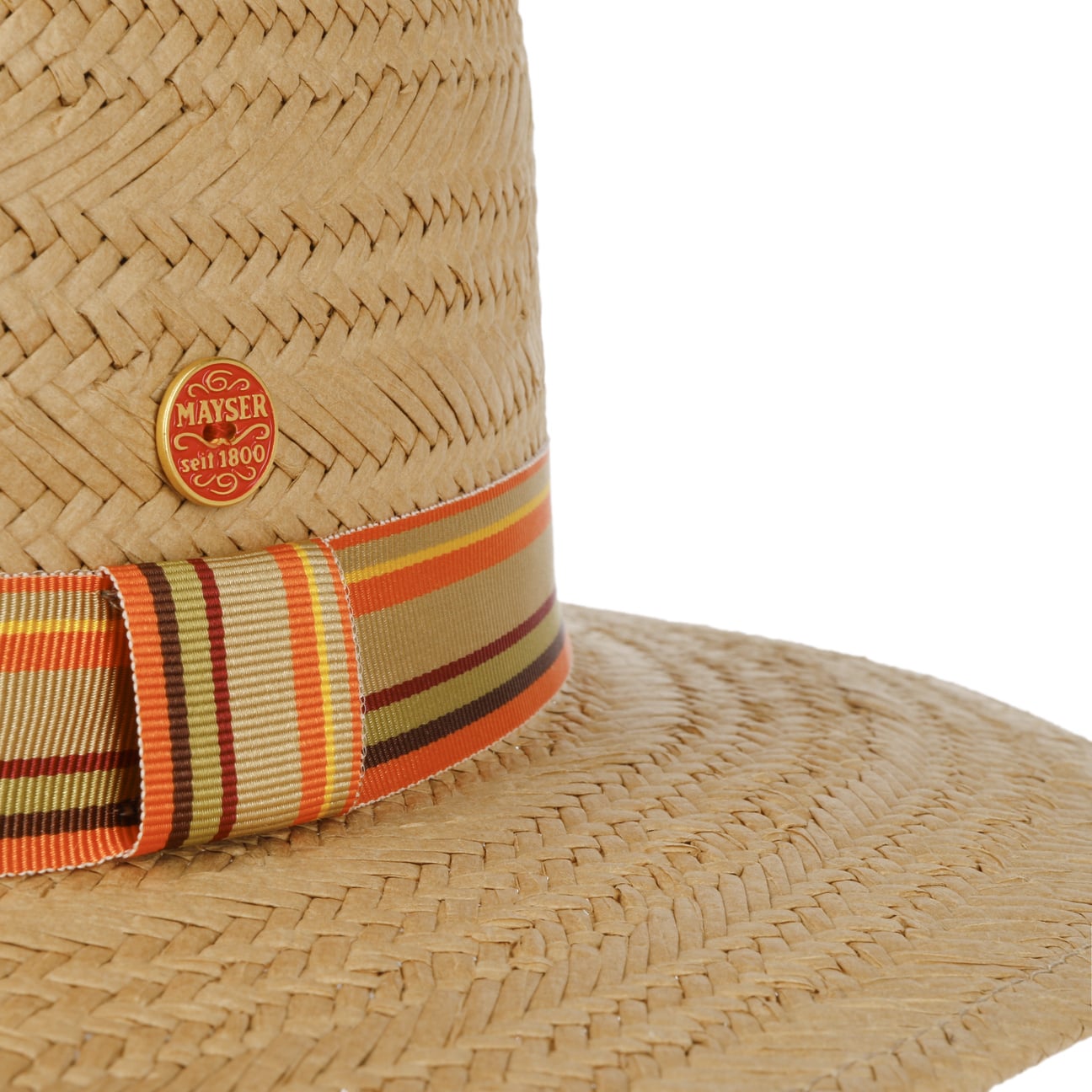 Mayser Gedeon Straw Hat for Women - Classic Wide Brim Sun Hat for Beach, Garden & Summer Outfits