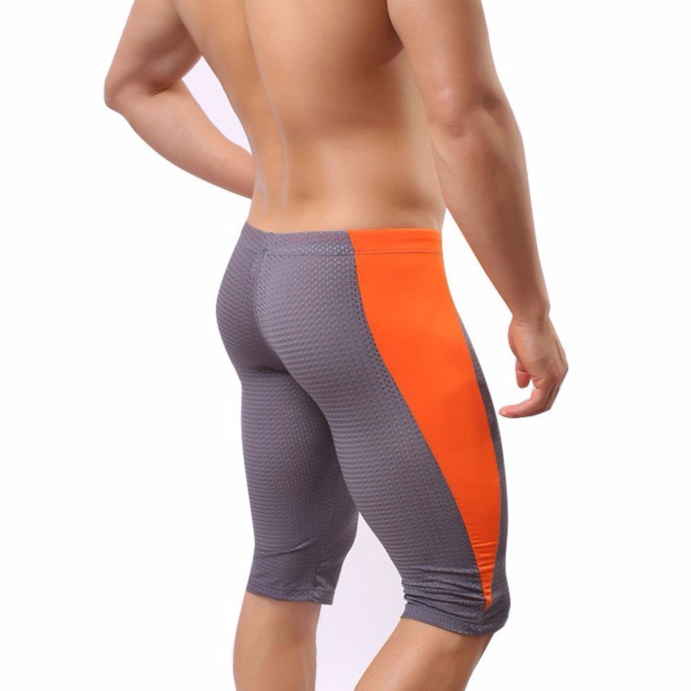 FEESHOW Men's Workout Shorts - Gym Running Fitness Compression Tights for Training & Sports | Moisture-Wicking Quick-Dry Activewear for Jogging, Cycling & Gym Sessions