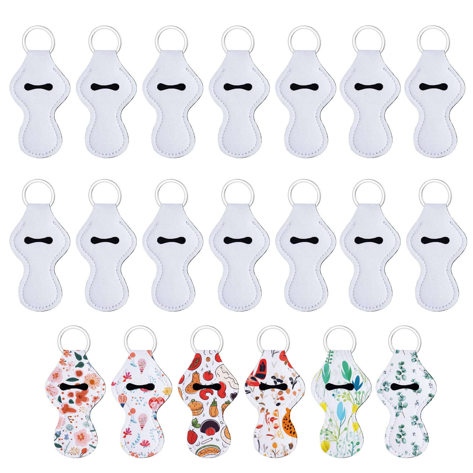 Valyria Sublimation Blanks Chapstick Holder Keychains - Bulk 20 Pcs White - Perfect for Lipstick, Chapstick, and Essential Oils - Ideal for Gifts, Events, and Everyday Use