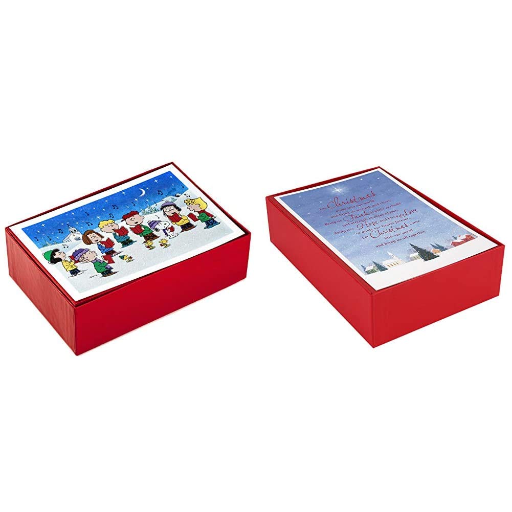 Hallmark Peanuts Gang Christmas Cards Set - 40 Greeting Cards with Envelopes & Church Blessings Holiday Card Collection - Perfect for Family, Friends and Office Holiday Greetings