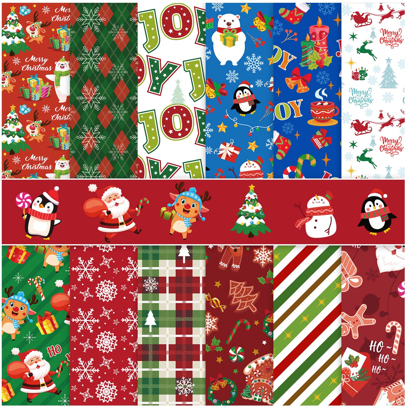 Konsait 24 Sheets 12x12 Inch Christmas Scrapbook Paper - Double Sided Holiday Patterned Cardstock for Card Making, DIY Crafts, Scrapbooking & Gift Wrapping - Festive Decorative Paper Supplies