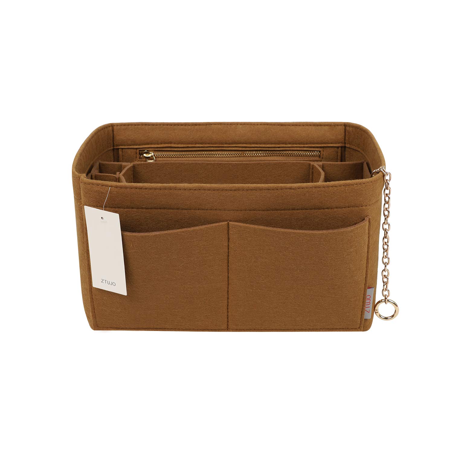 Premium Felt Purse Organizer Insert with Zipper & Sewn Bottom - 6 Sizes for Louis Vuitton Speedy, Neverfull, Graceful Handbags | Perfect for Travel, Work & Daily Organization