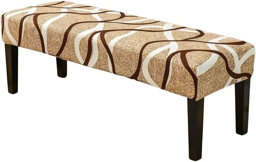 ELYSYSRL Stretch Spandex Dining Chair Cover - Printed Bench Seat Cushion Slipcover for Rectangular Piano Bench - Furniture Protector for Living Room, Kitchen, Bedroom (Color: Floral) - Perfect for Home Decor & Dining Room Seating