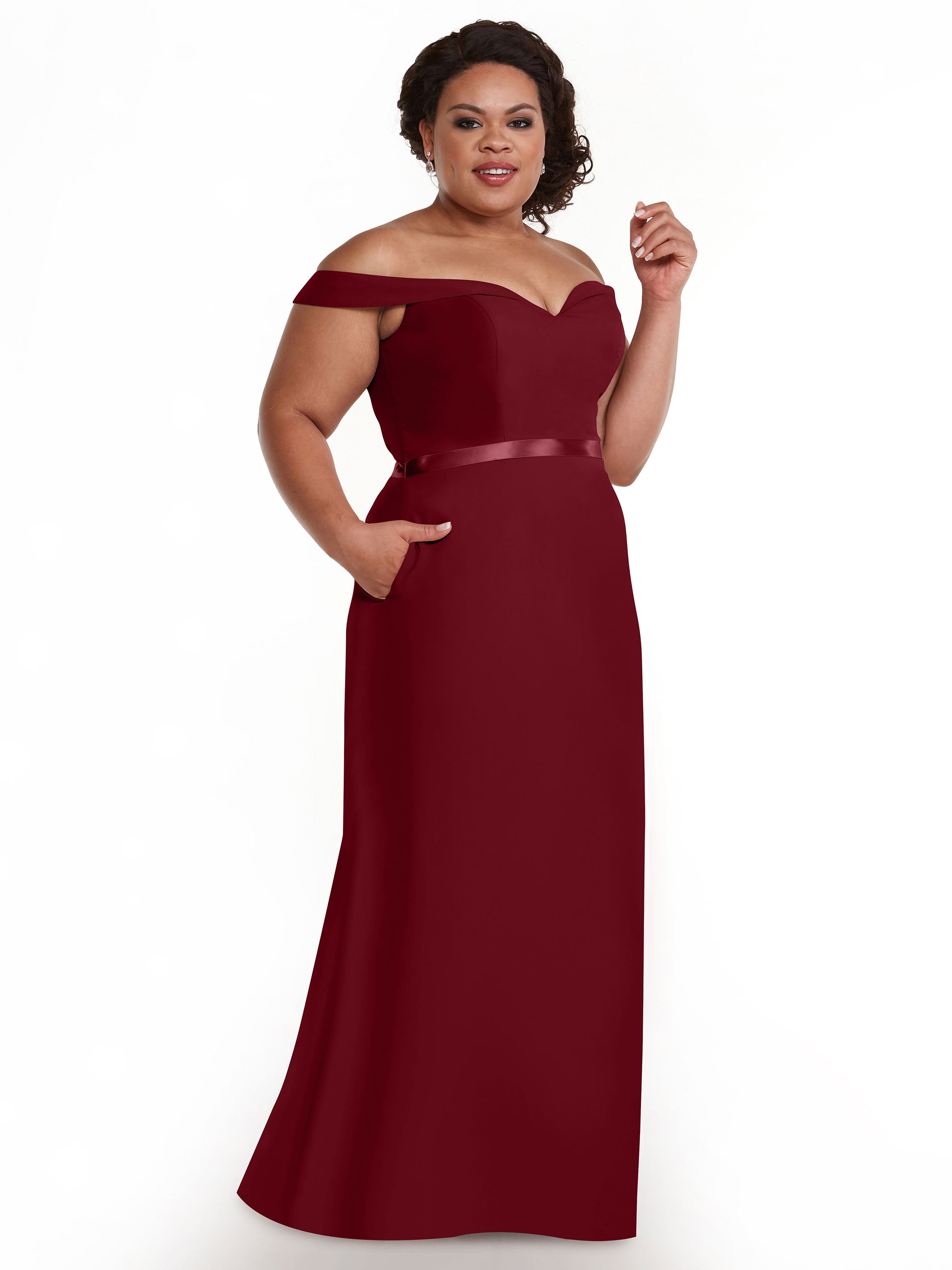 Elegant Off-The-Shoulder Chiffon A-Line Bridesmaid Dress with Sash - Style 80145 | Perfect for Weddings, Formal Events & Special Occasions
