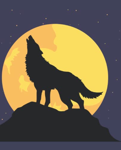Wolves Composition Notebook - 200 Lined Pages with Wolf Shadow Design, 7.5