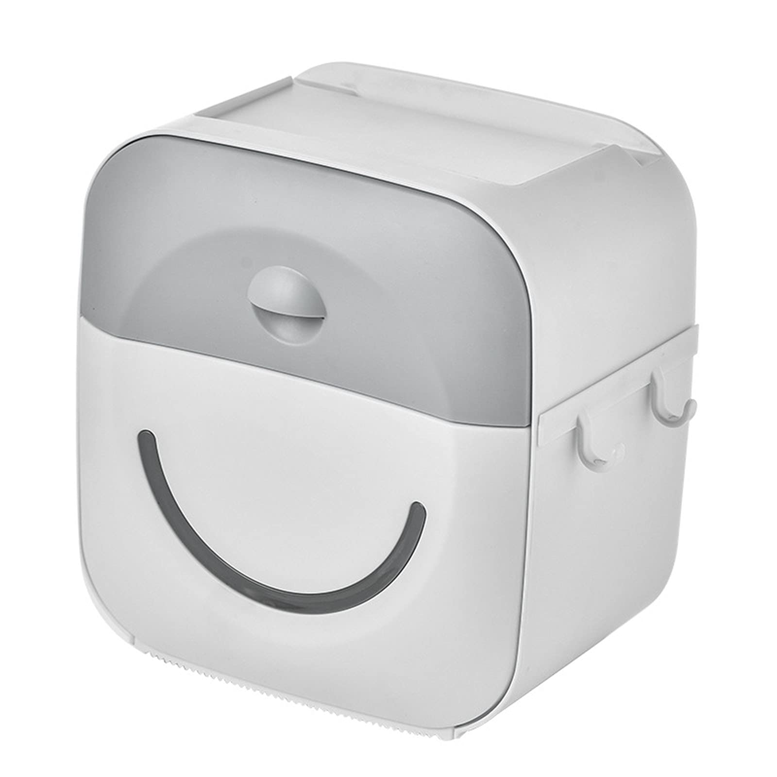 Wall Mounted Toilet Paper Roll Holder with Hook - Waterproof & Dustproof Bathroom Tissue Dispenser for Home, Restaurant & Office Use - White